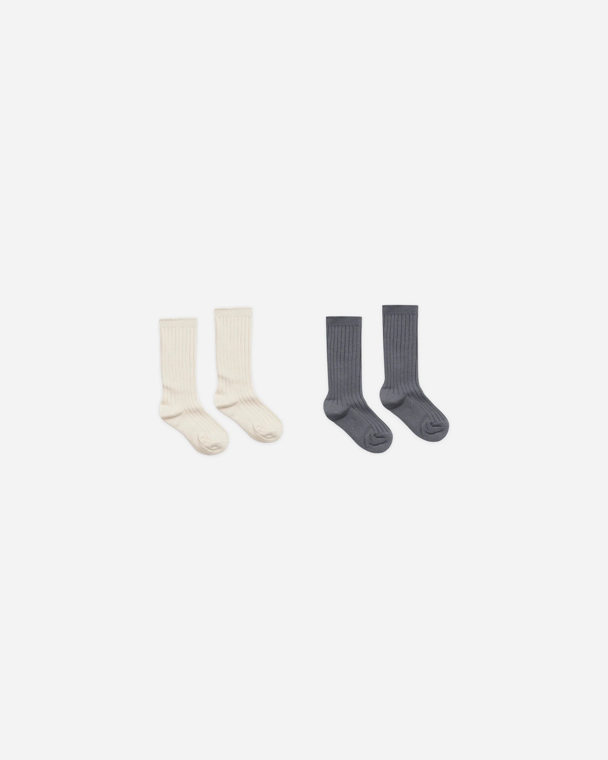 Rylee + Cru Ribbed Socks Set || Natural and Indigo