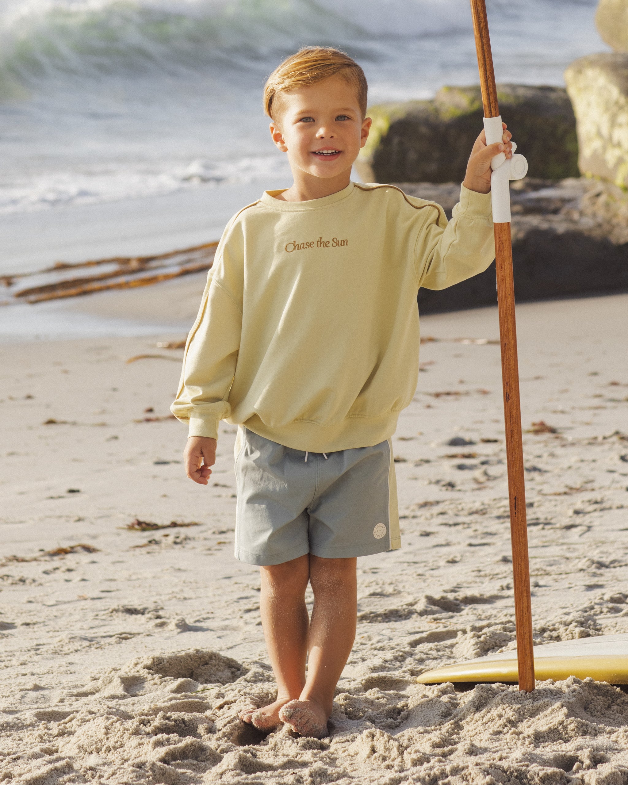 Rylee + Cru Paneled Boardshort || Sea Green