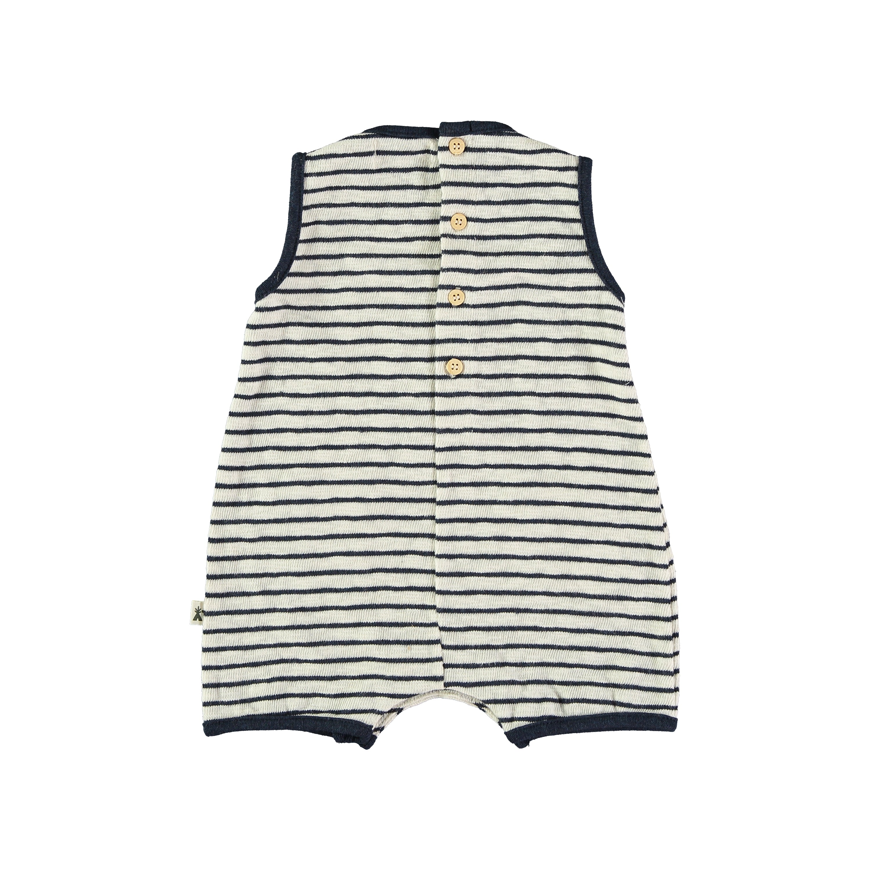 Knit Striped Romper || Navy + White