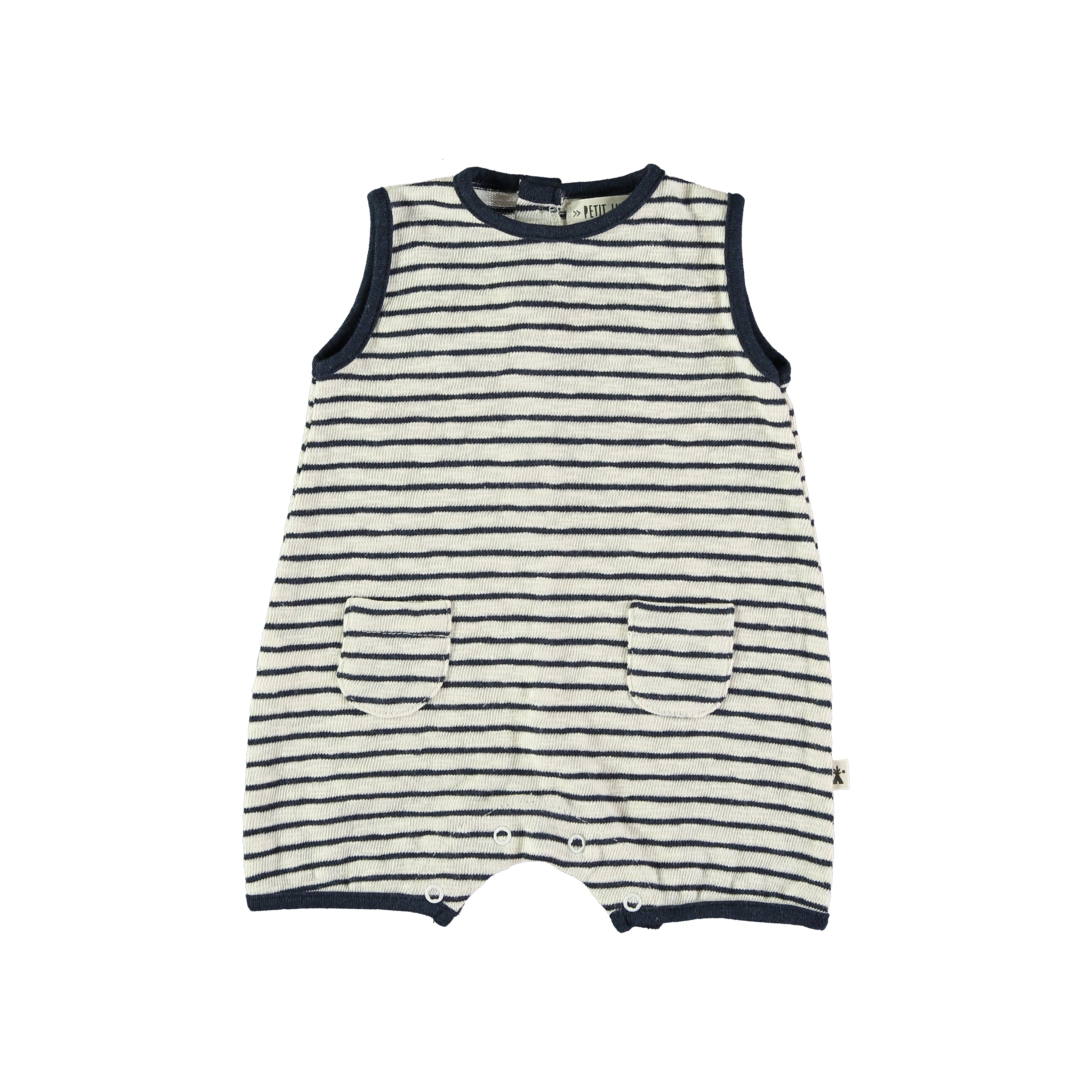 Knit Striped Romper || Navy + White