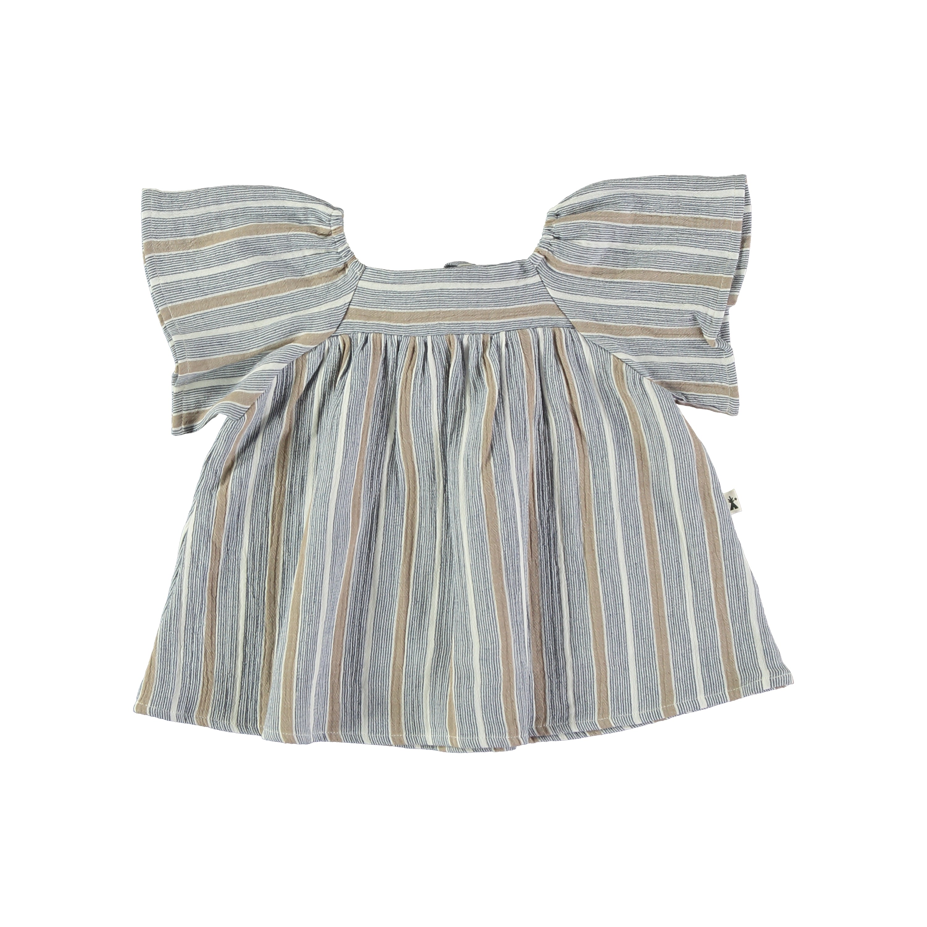 Striped Gauze Dress || Navy + Tan
