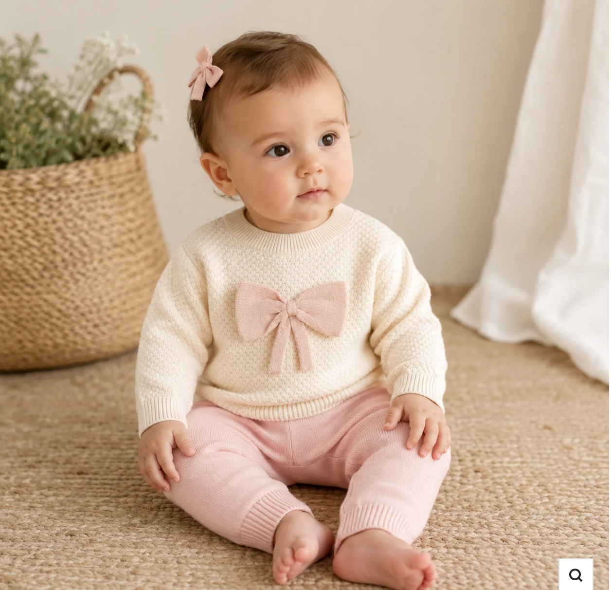 Viverano Ella Bow Knit Baby Pullover