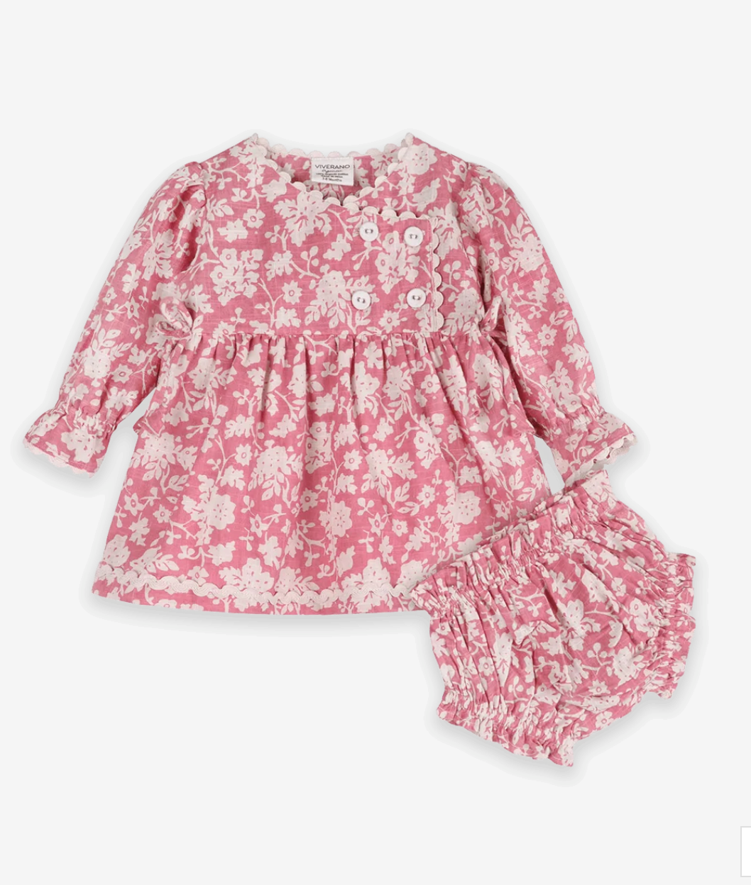Viverano Beatrice Floral Baby Dress and Bloomer Set