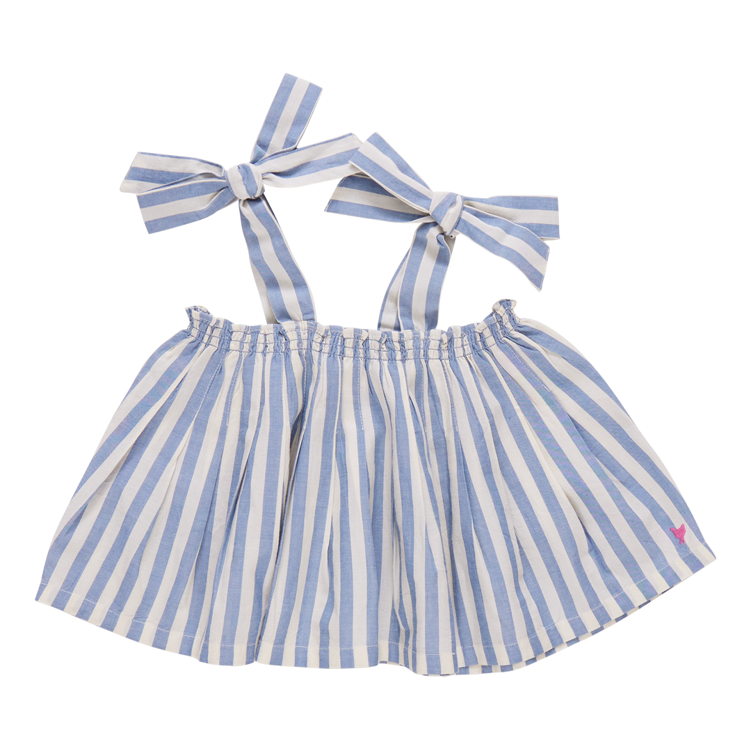 Girls Casey Top -|| Blue Stripe