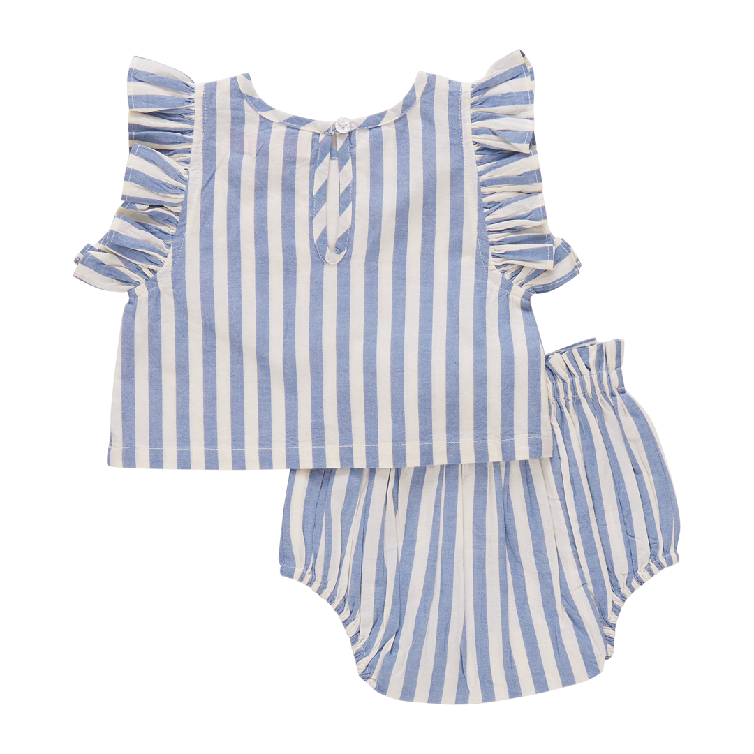 Baby Girls 2pc Set || Abigail Blue Stripe
