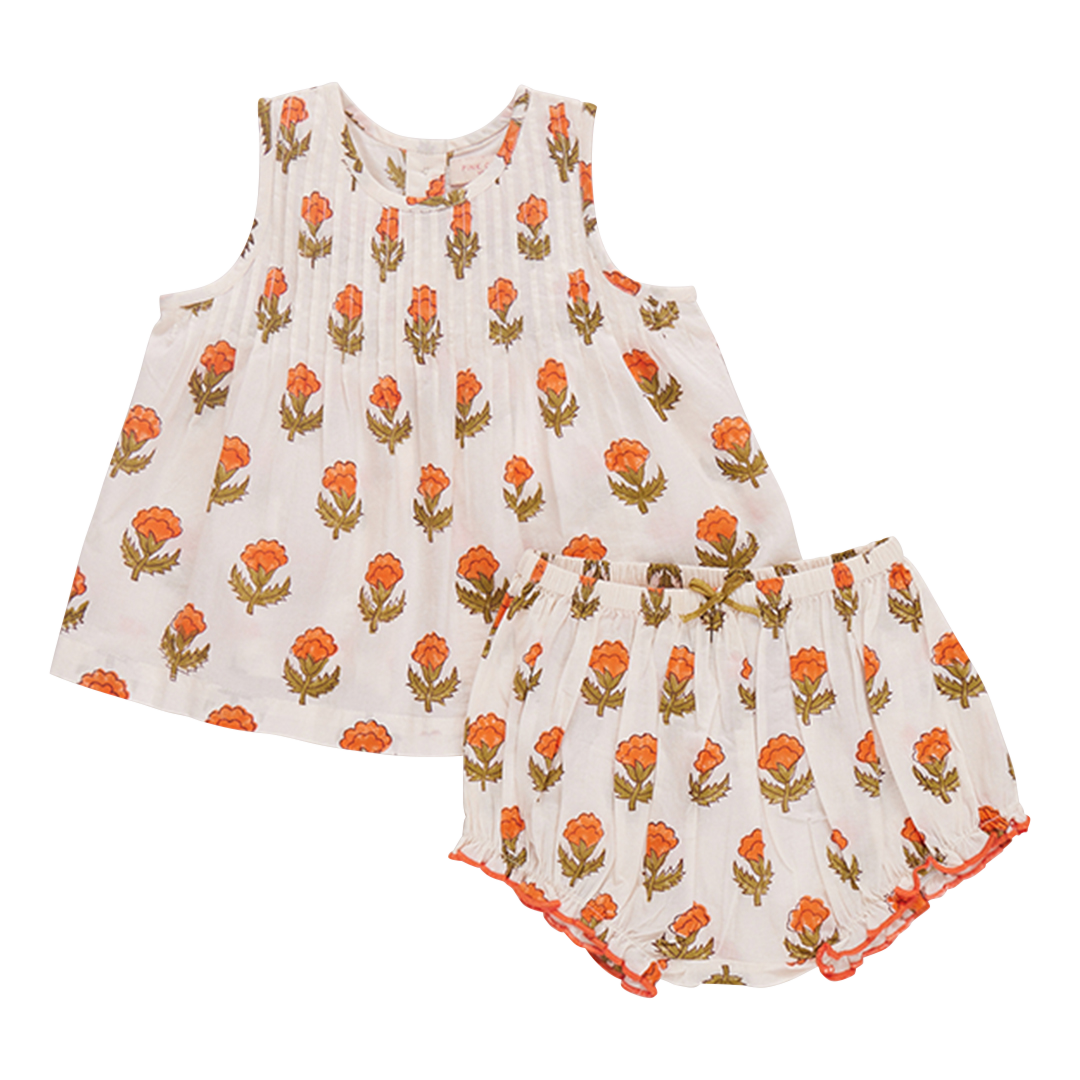 Baby Girls Jaipur 2-Piece Set || Small Orange Bud