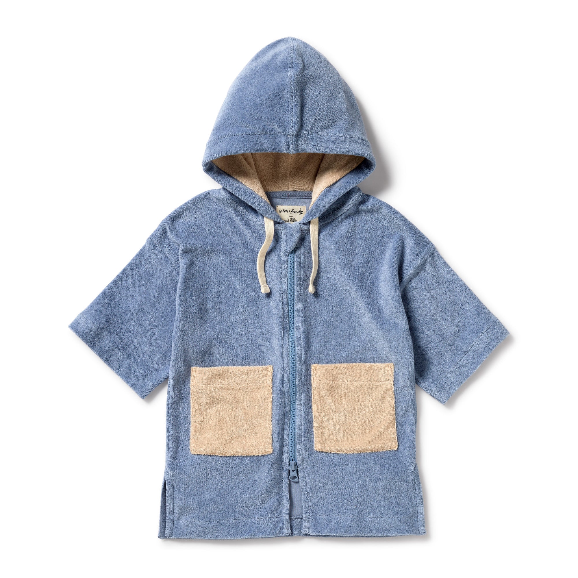 Hooded Swim Cover-up || Dusty Blue