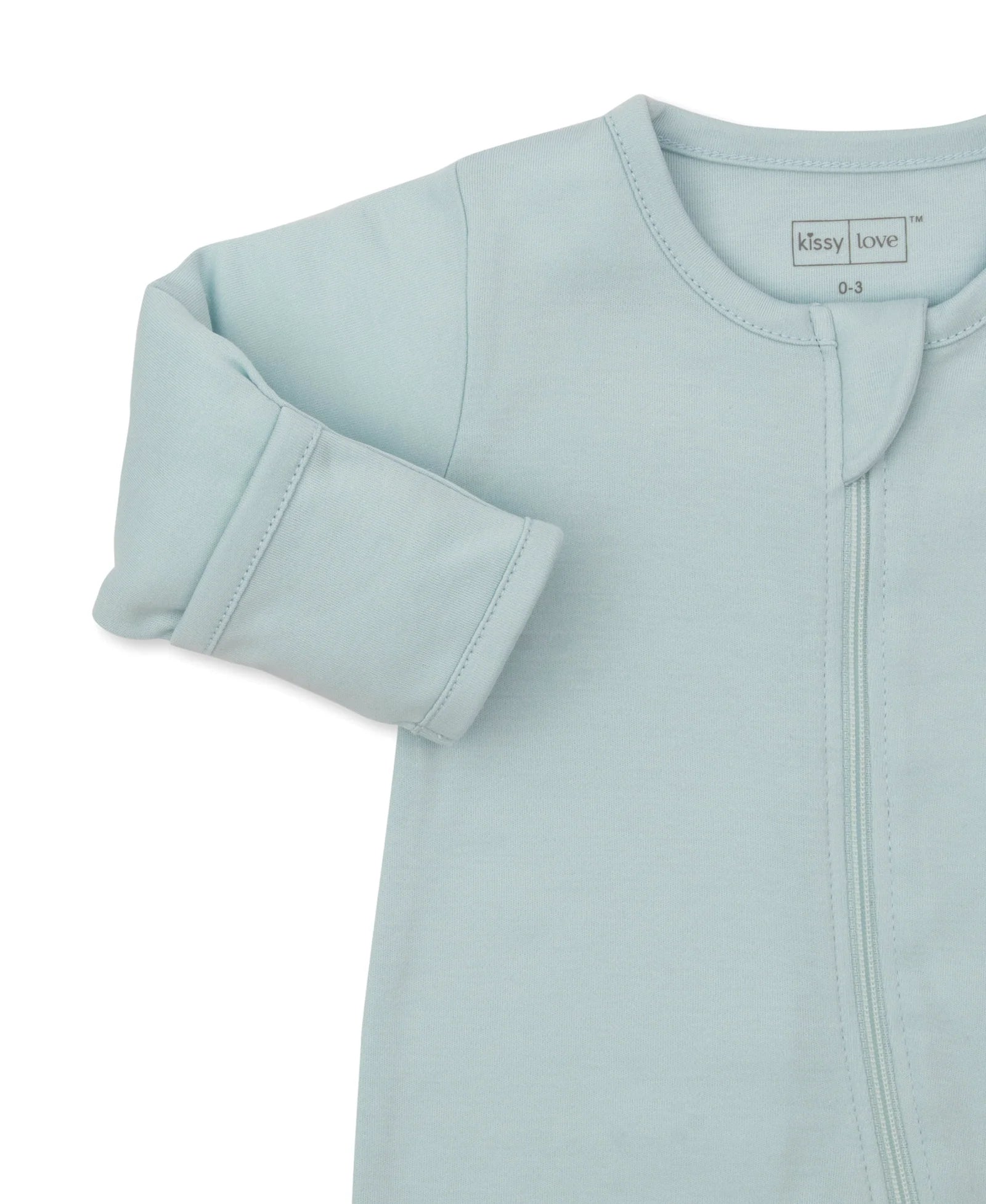 Kissy Love Light Blue Zip Footie