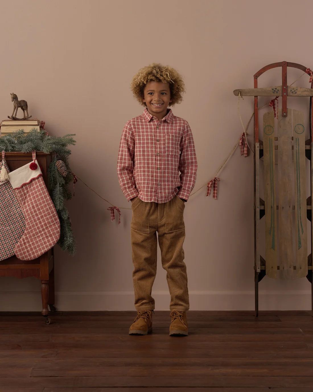 Rylee + Cru Collared Long Sleeve Shirt || Vintage Plaid