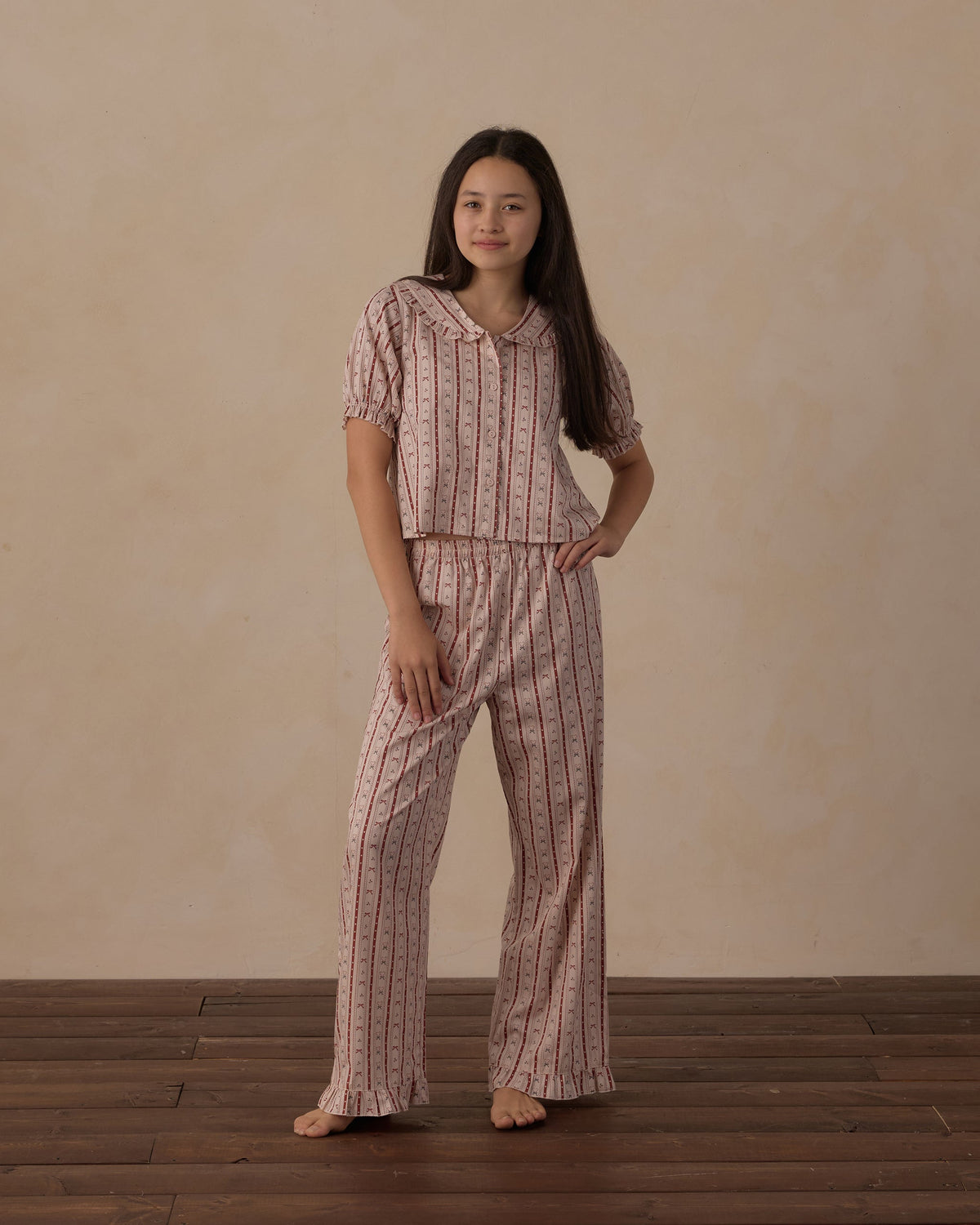 Rylee + Cru Teen Ruffle Pajamas || Candy Cane Lane