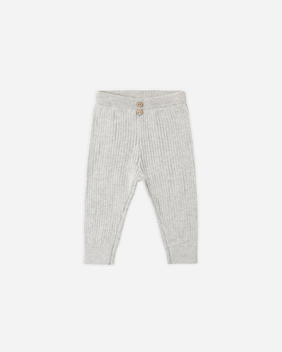 Quincy Mae Rib Knit Peplum Top & Legging Set || Heathered Fog