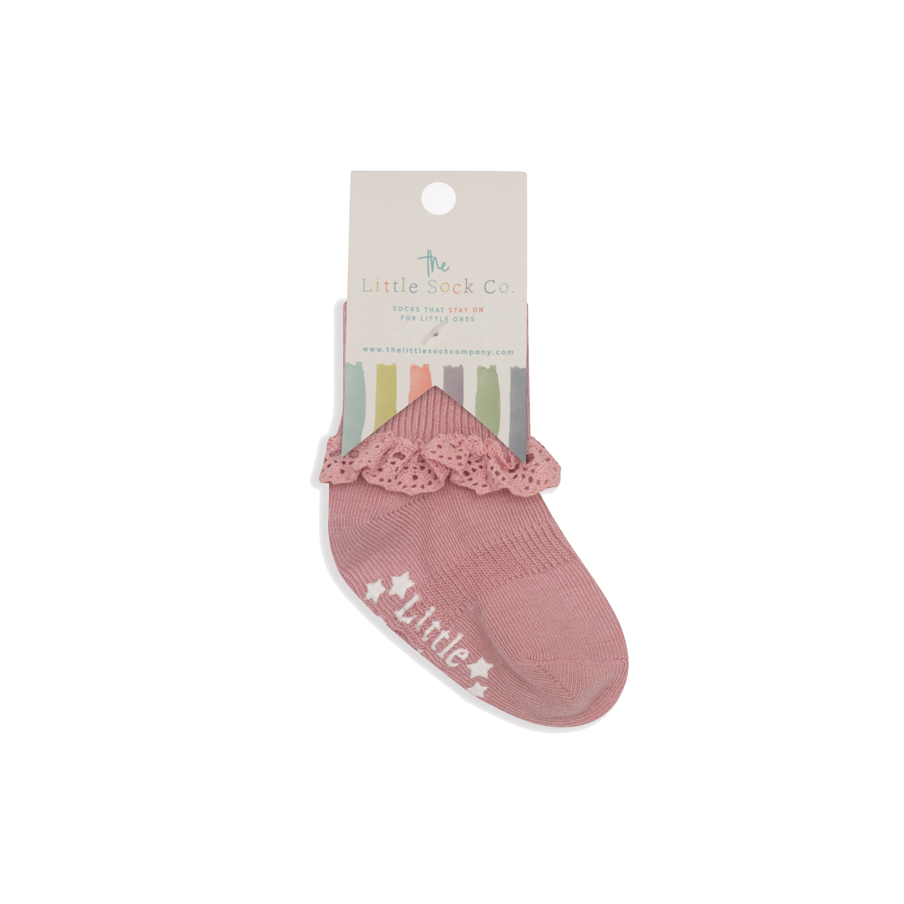 Frilly Non-Slip Stay-On Baby and Toddler Socks || Orchid