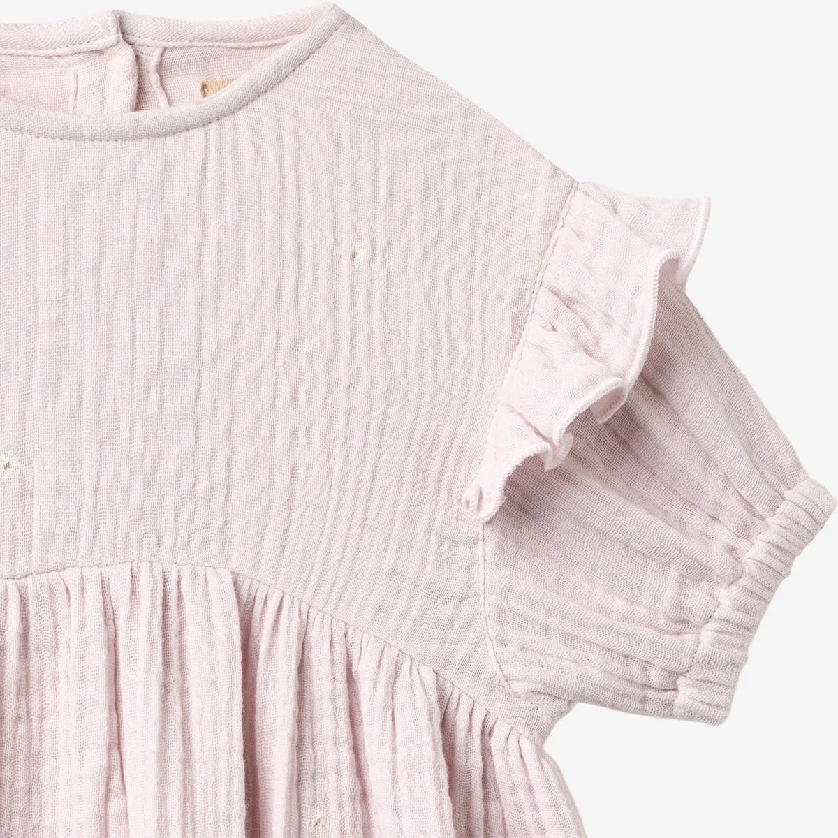 Wheat Dress 3/4 Sleeve Gro || Purple Light Flowers
