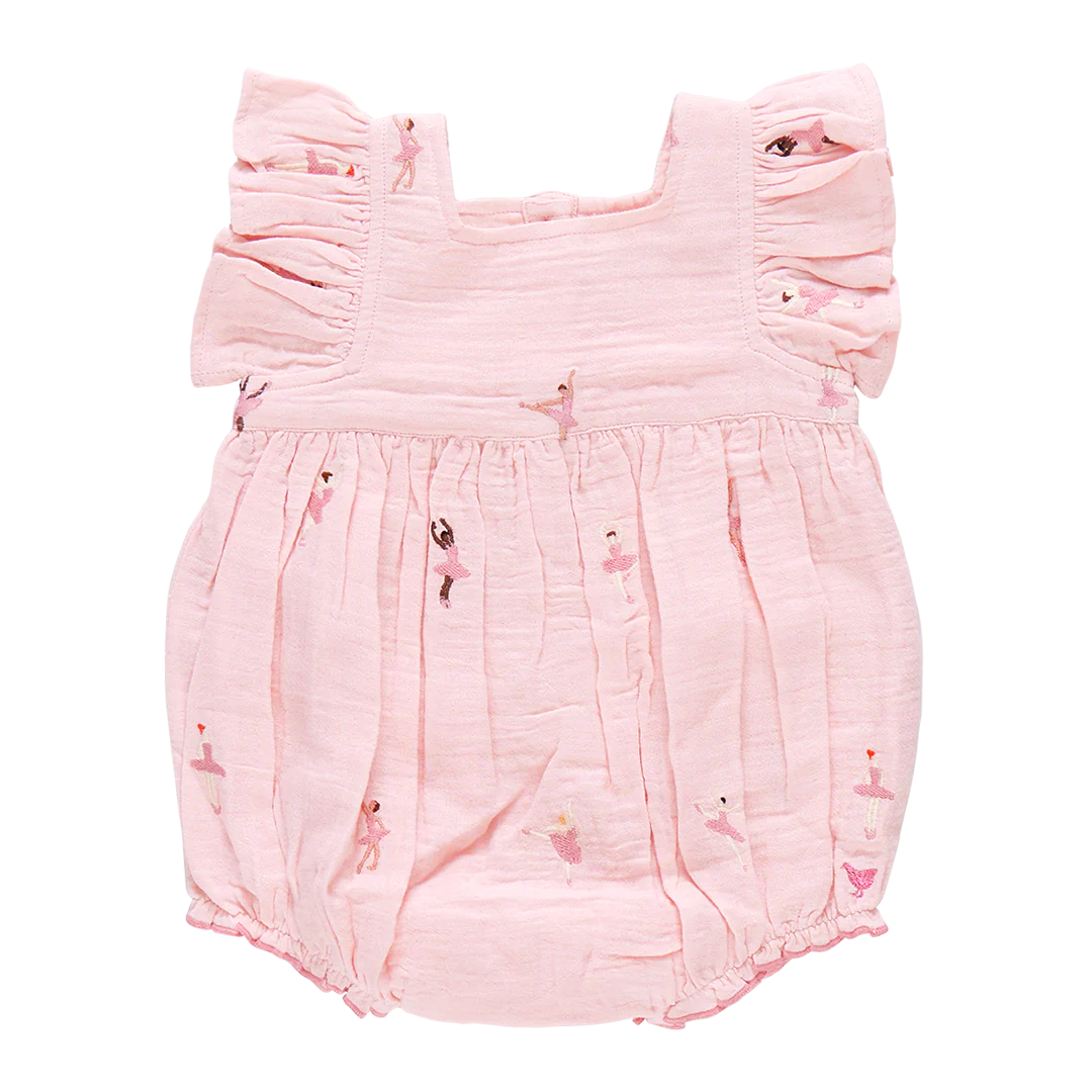 Baby Girl Elsie Bubble - Ballerina Embroidery