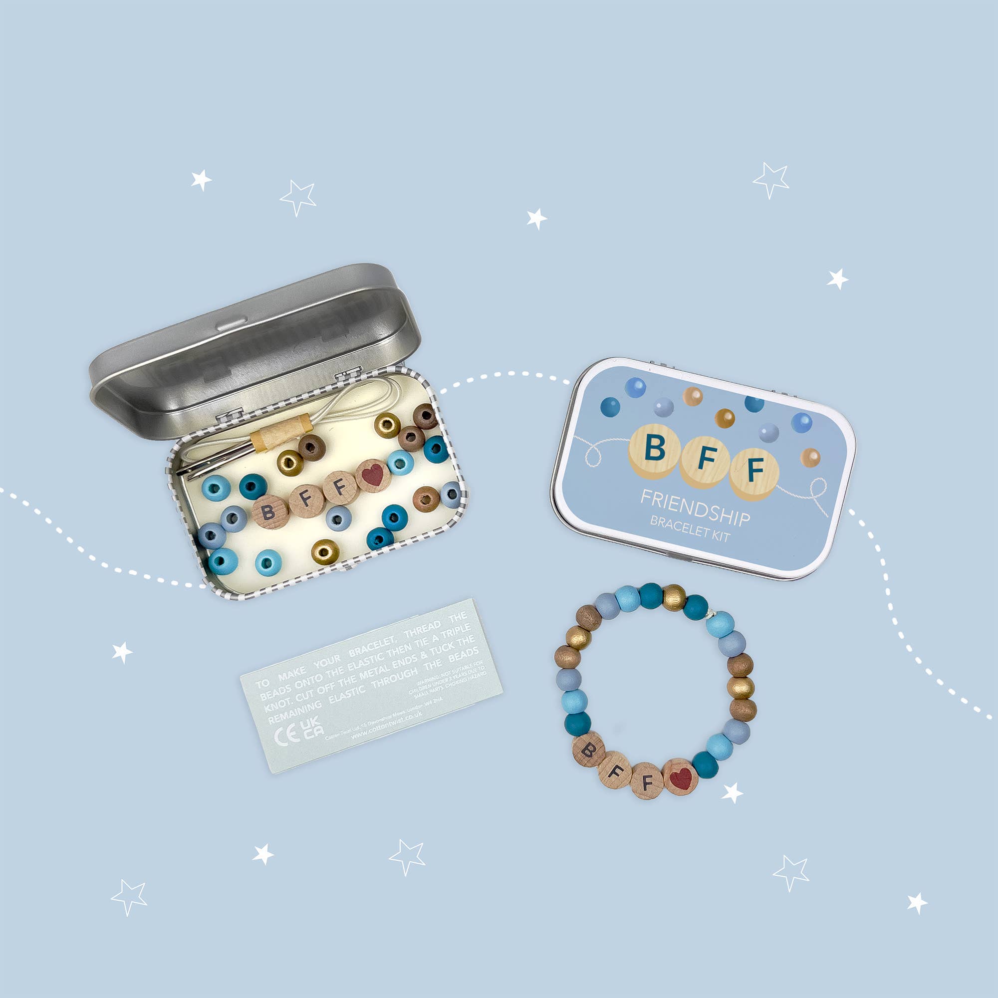 Beaded BFF Friendship Bracelet Gift Kit: RAINBOW BFF