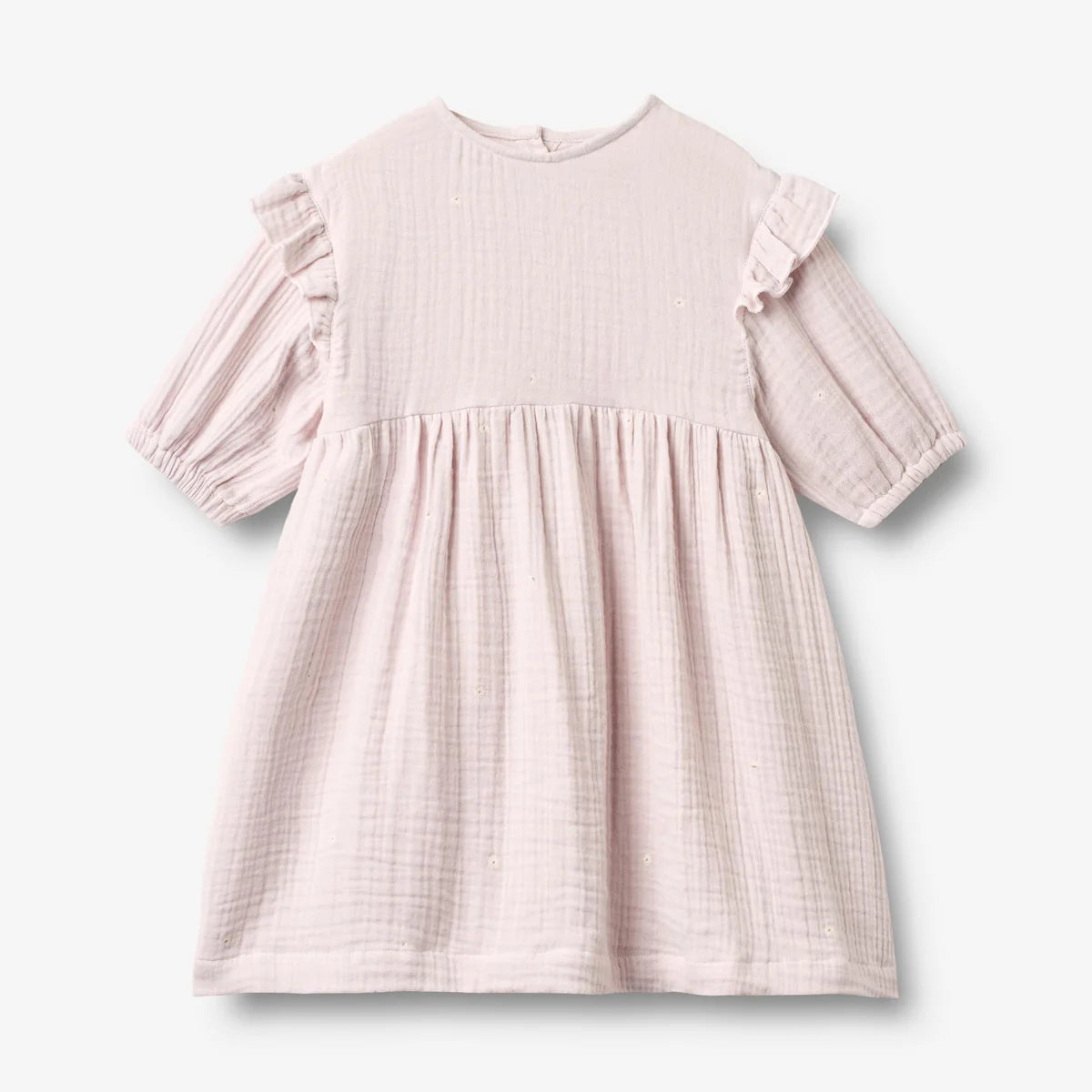 Wheat Dress 3/4 Sleeve Gro || Purple Light Flowers