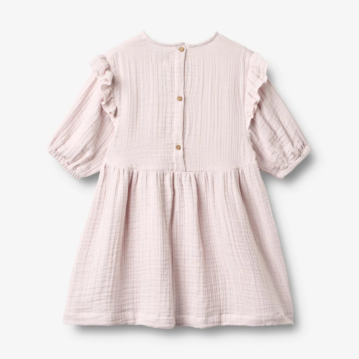 Wheat Dress 3/4 Sleeve Gro || Purple Light Flowers