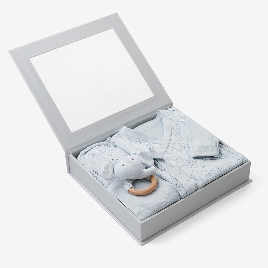 Cloud Blue Baby Layette Set with Box || Size 0-3 M