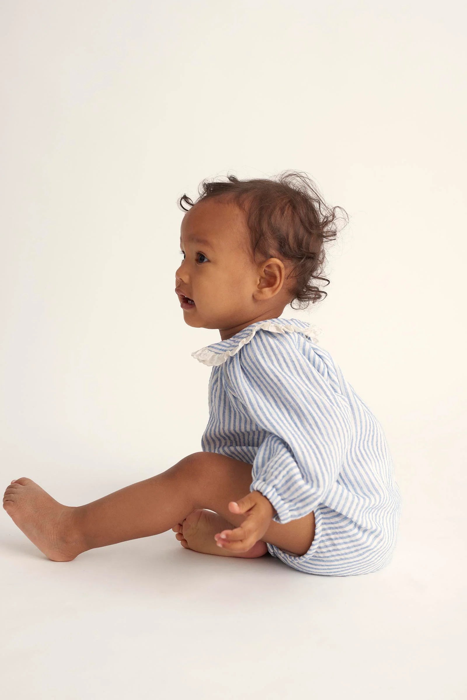Striped Gauze Baby Romper