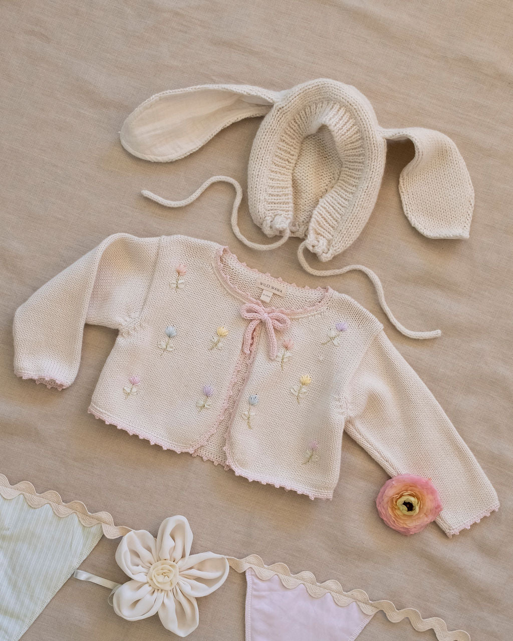 Wild Wawa Embroidered Bolero || Pink/Natural