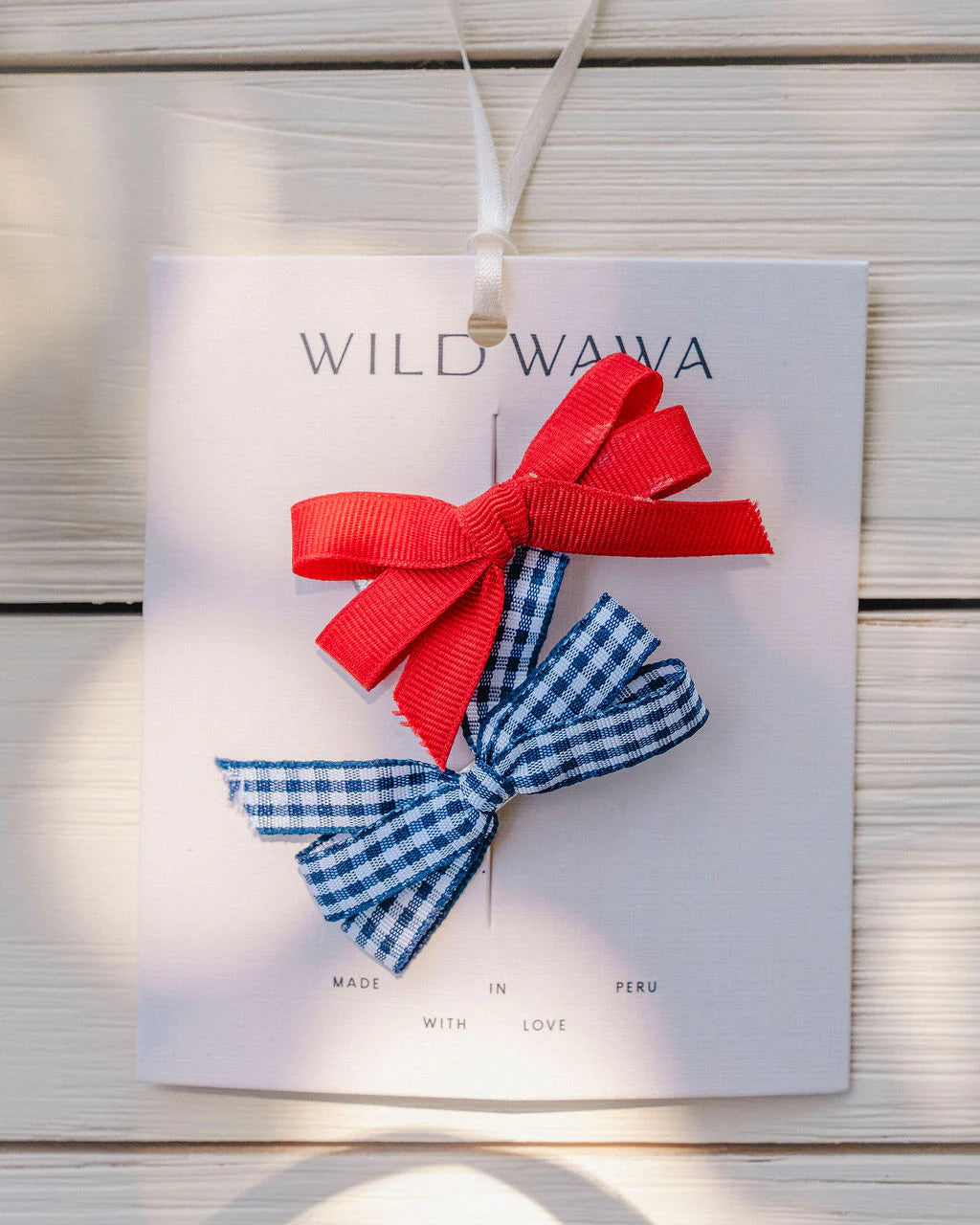Wild Wawa Bow Clip Set || Red/Blue