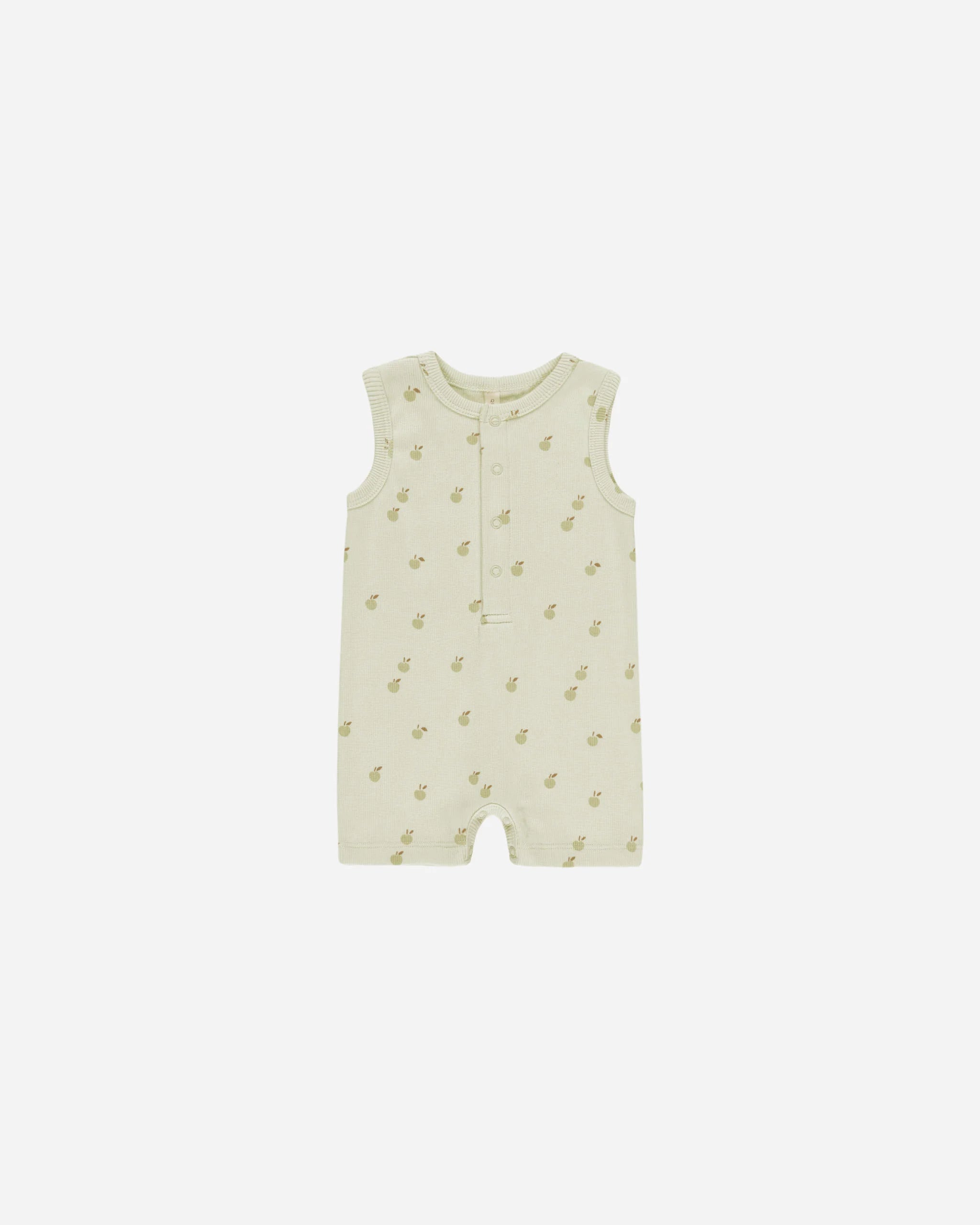 Ribbed Henley Romper || Apples