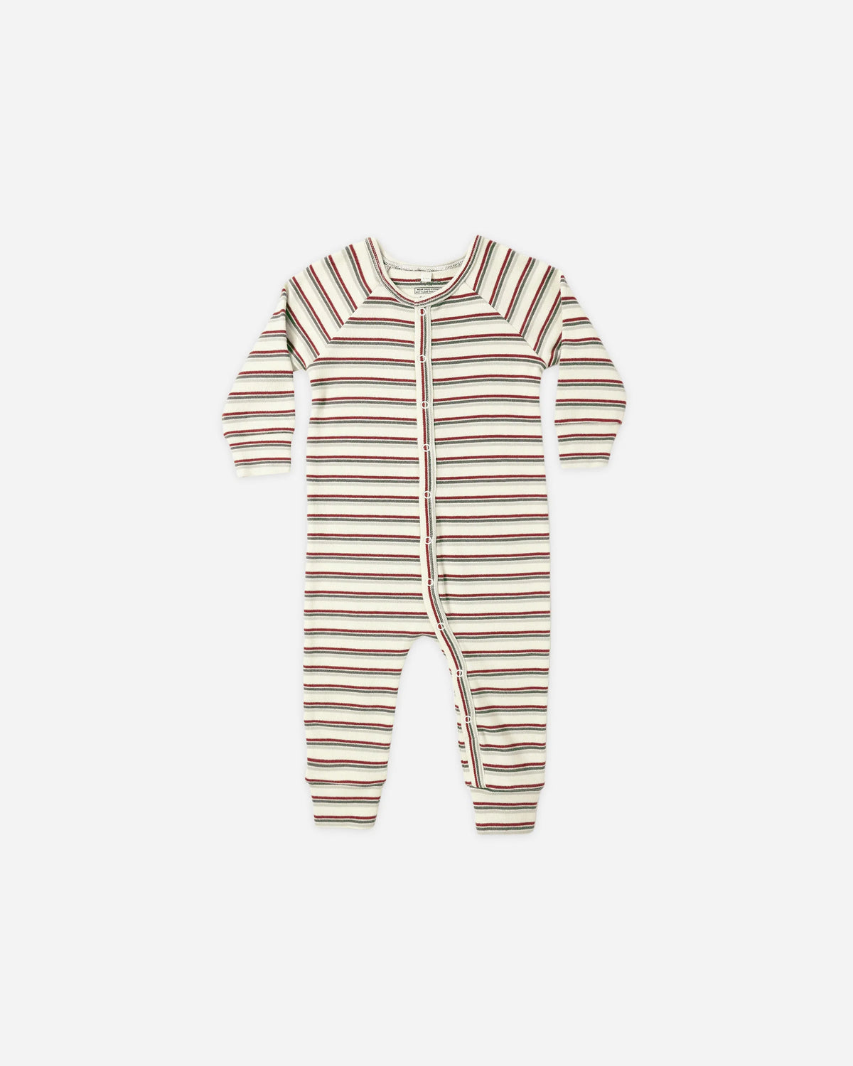 Rylee + Cru Organic Long John Pajamas || Holiday Stripe