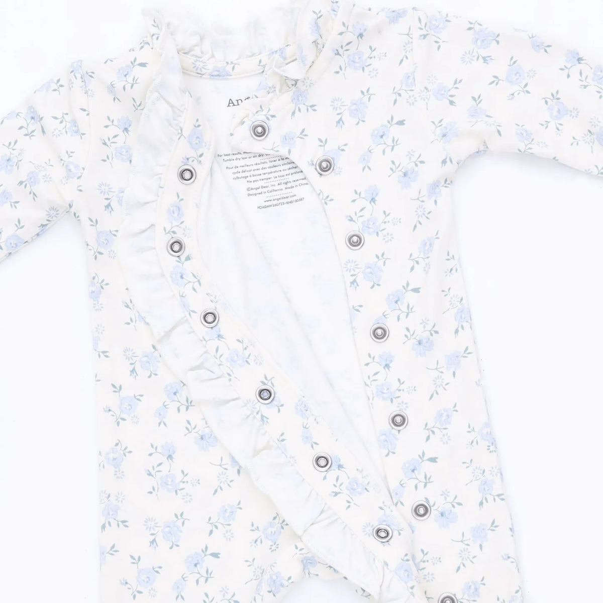 Angel Dear Rose Briar Kimono Ruffle Snap Footie