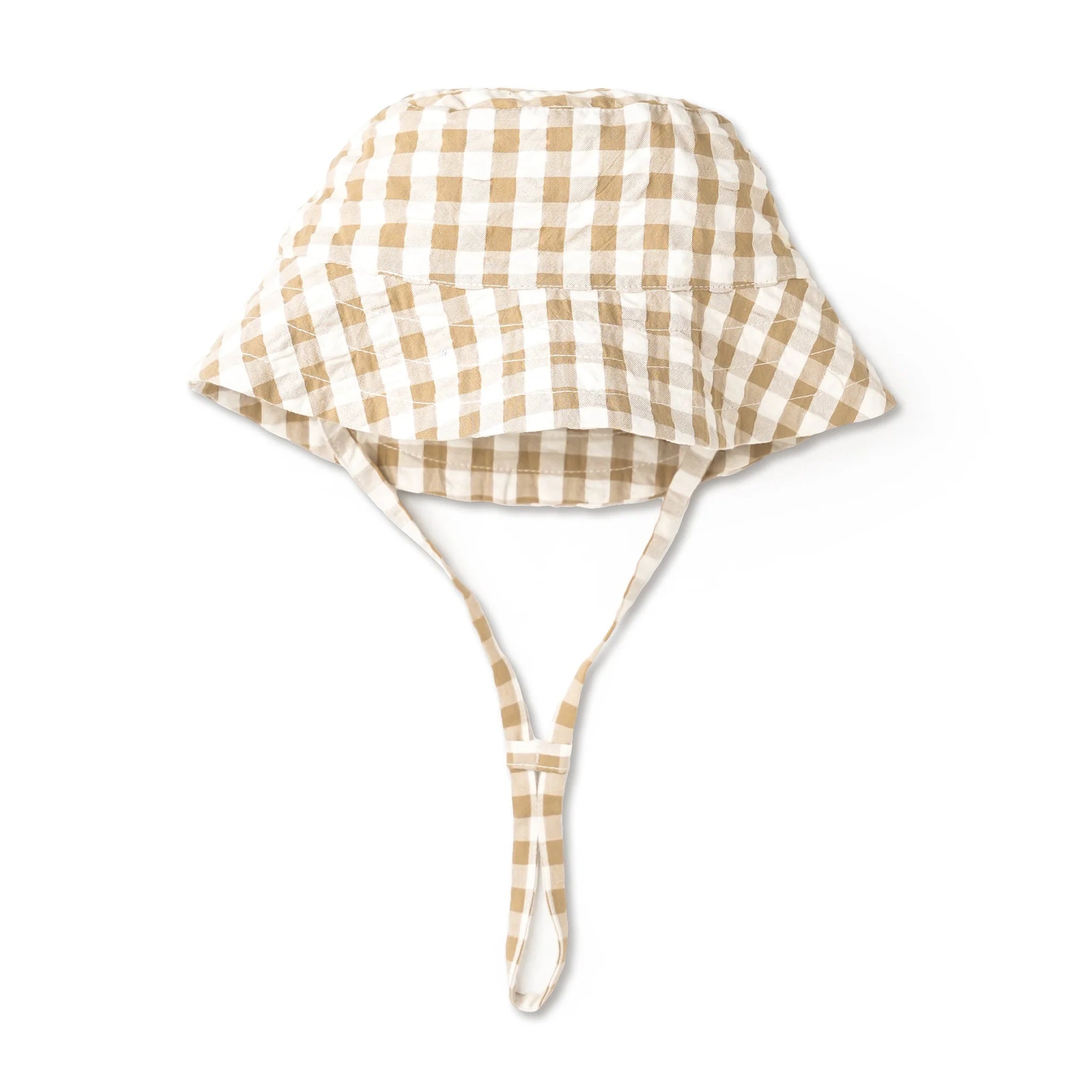 Organic Bucket Sun Hat || Brown Chequered