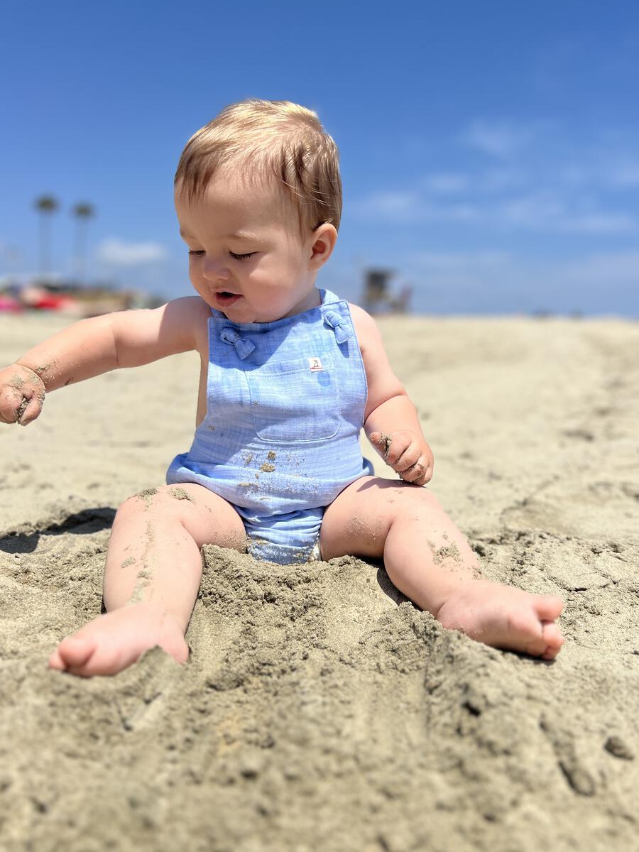 Reef Blue Heathered Bubble Romper