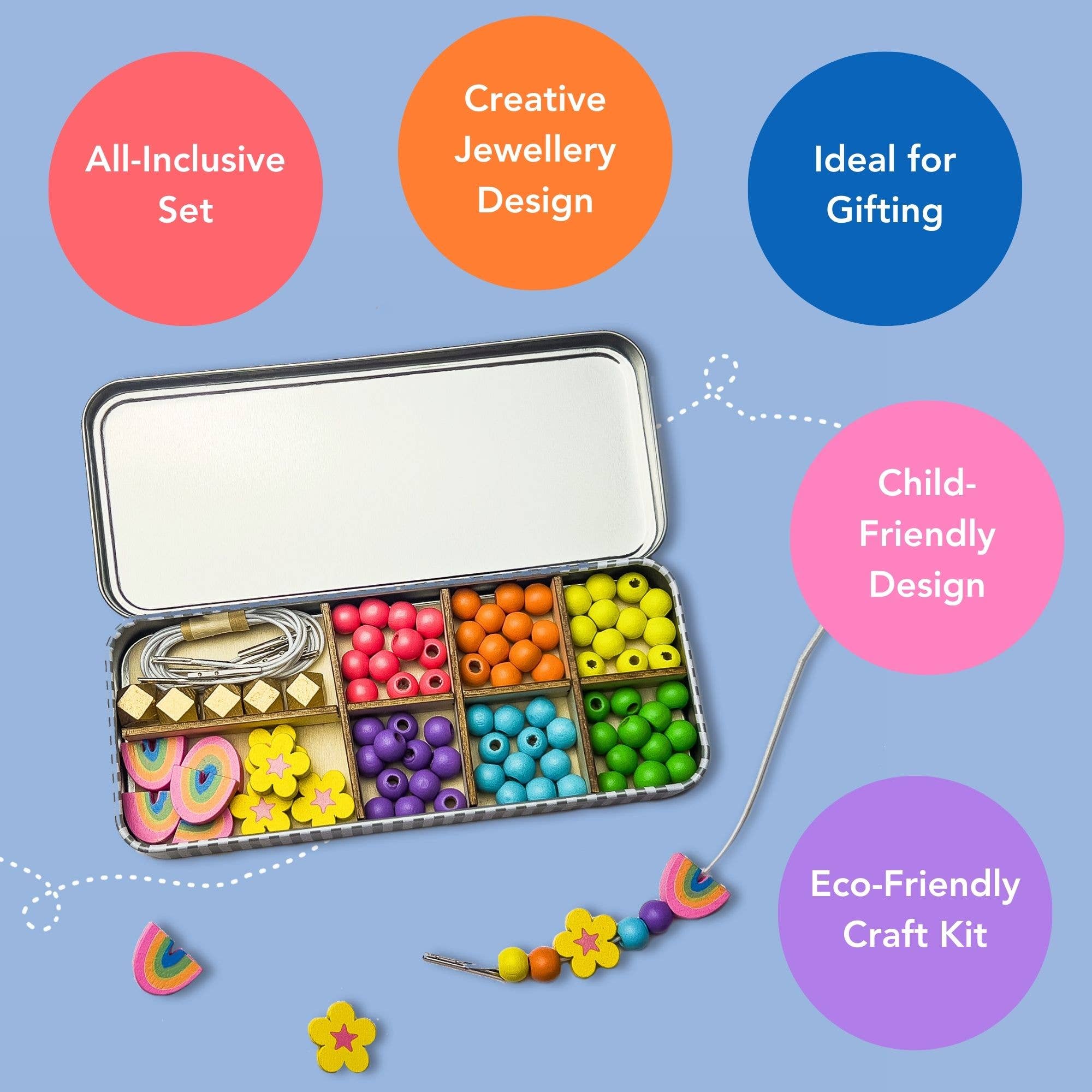Rainbow Bracelet Bead Kit - Makes 5 Bracelets