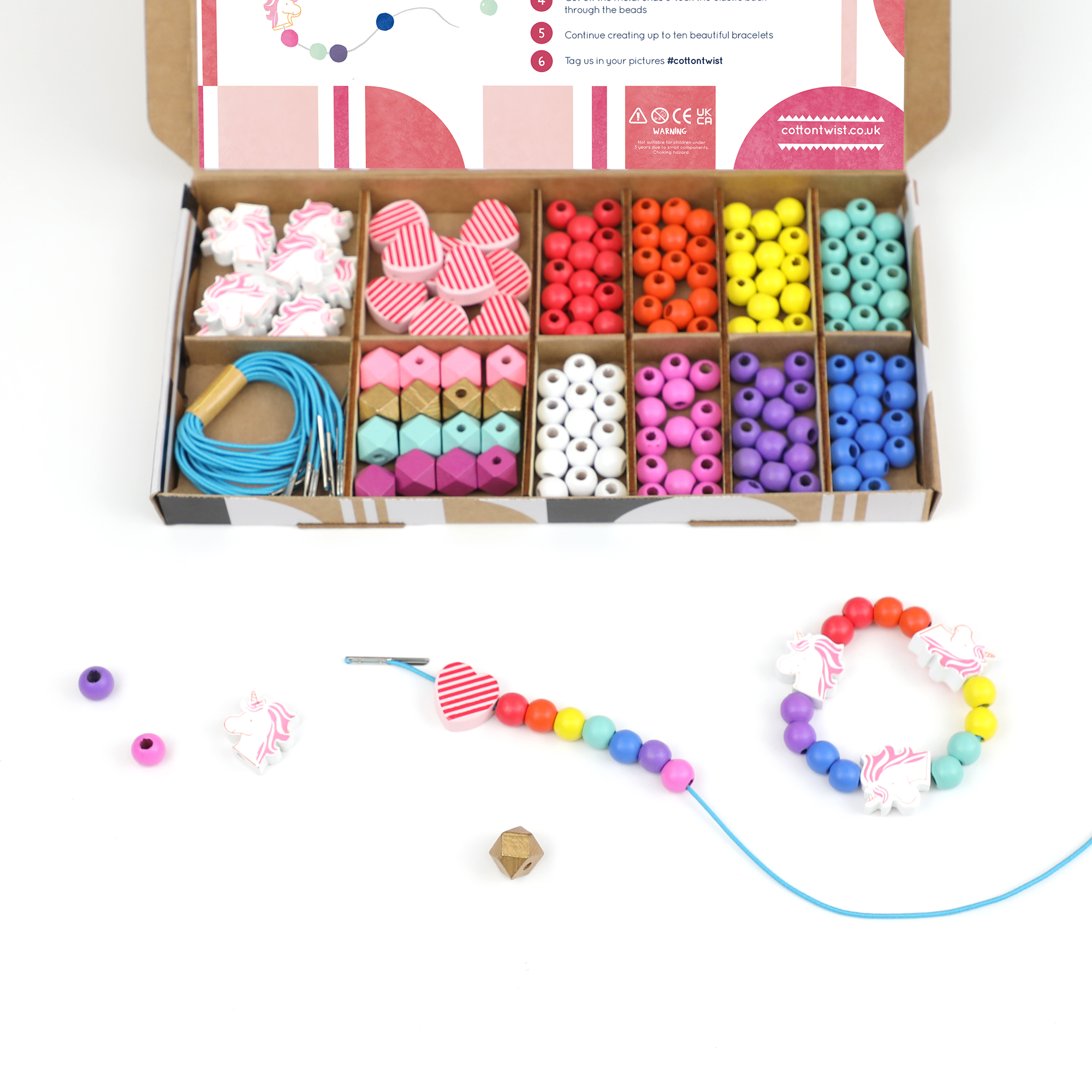 Unicorn & Heart Bracelet Making Kit - Makes 10 Bracelets