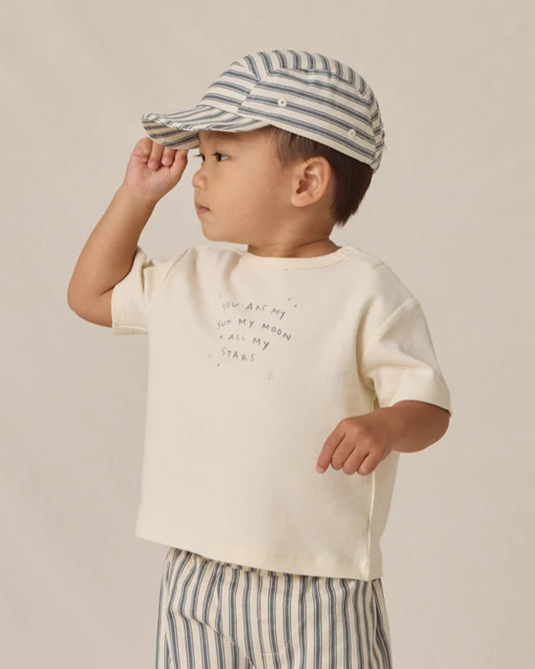 Quincy Mae Baby Cap || Ocean Pinstripe