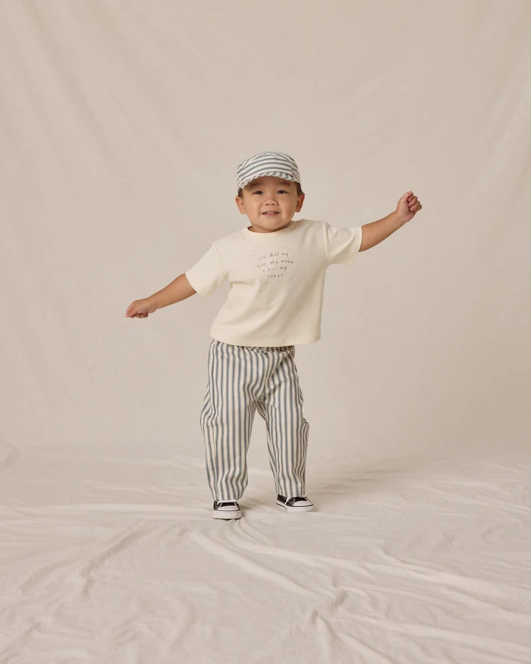 Quincy Mae Baby Cap || Ocean Pinstripe