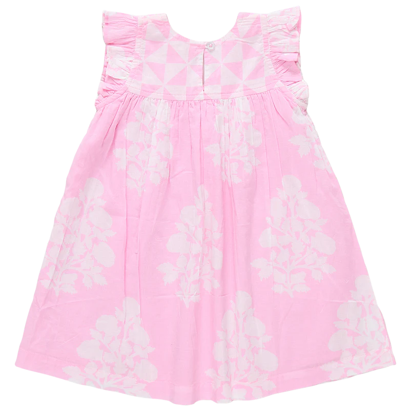 Girls Courtney Dress - Pink Bouquet Floral
