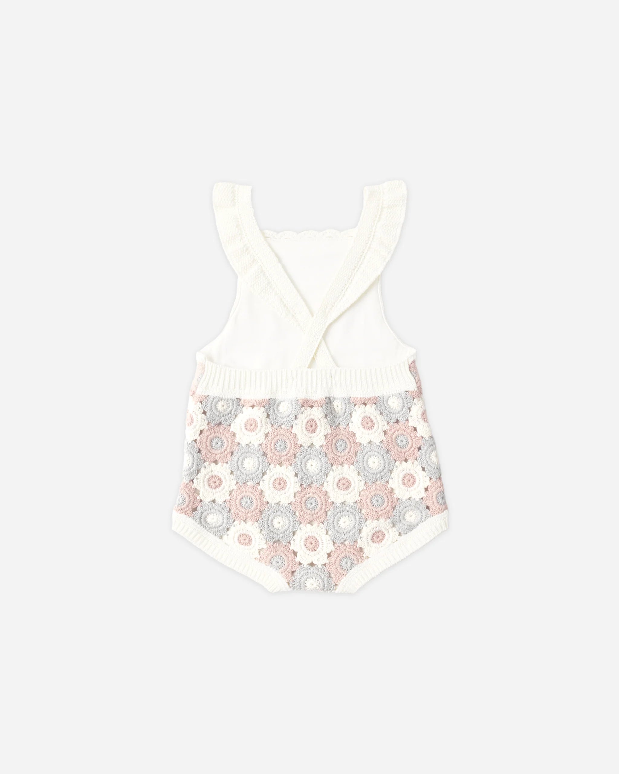 Lindsay Arnold x Rylee + Cru Crochet Romper || Blue, Pink, Ivory