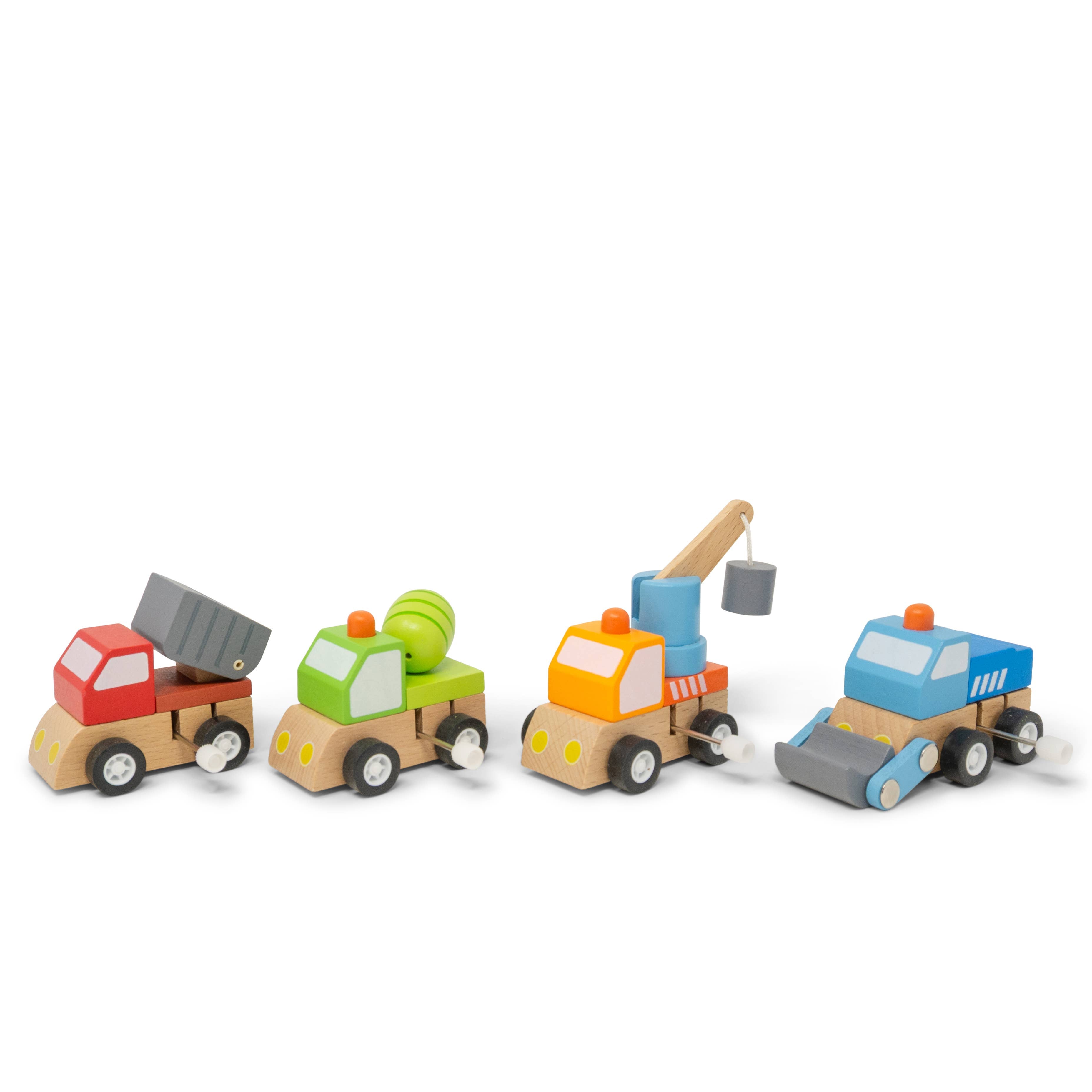 Construction Truck Wind-ups Set of 4