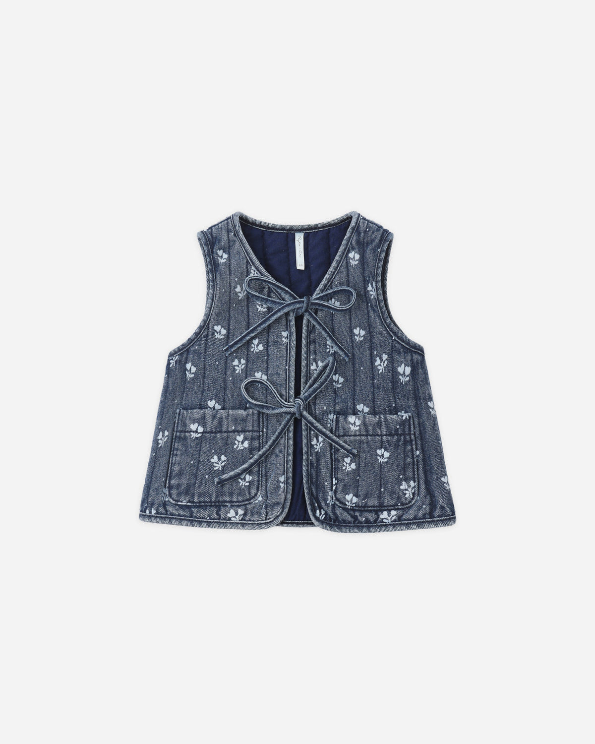 Rylee+Cru Denim Vest Heart Daisy