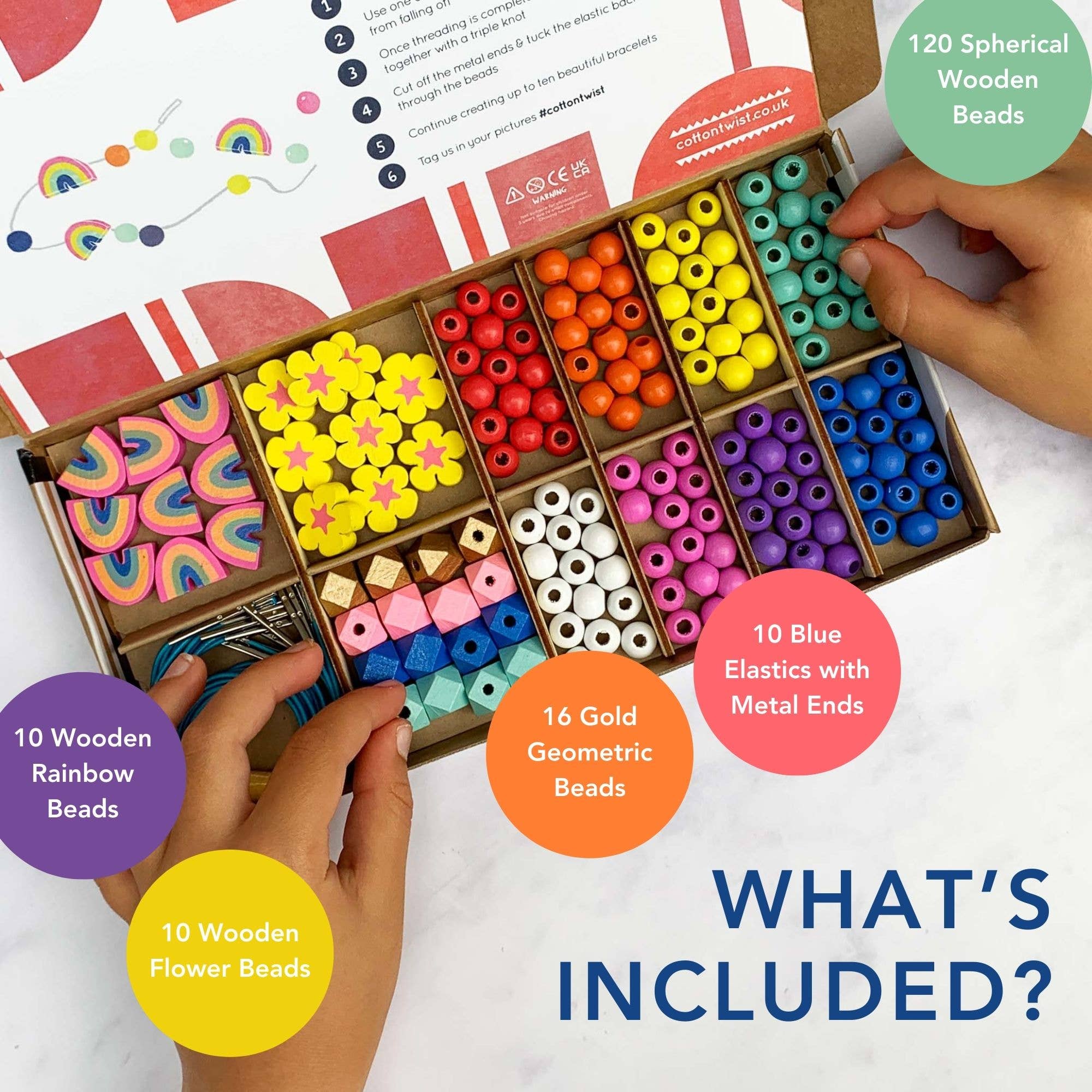 Rainbow & Flower Bracelet Making Kit - Makes 10 Bracelets