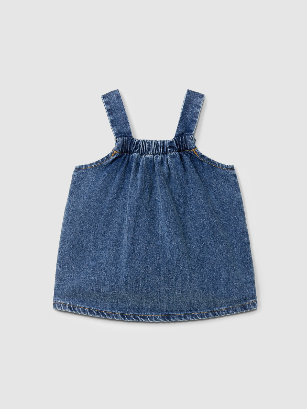 Snug Pinafore in Organic Cotton Denim || Gray