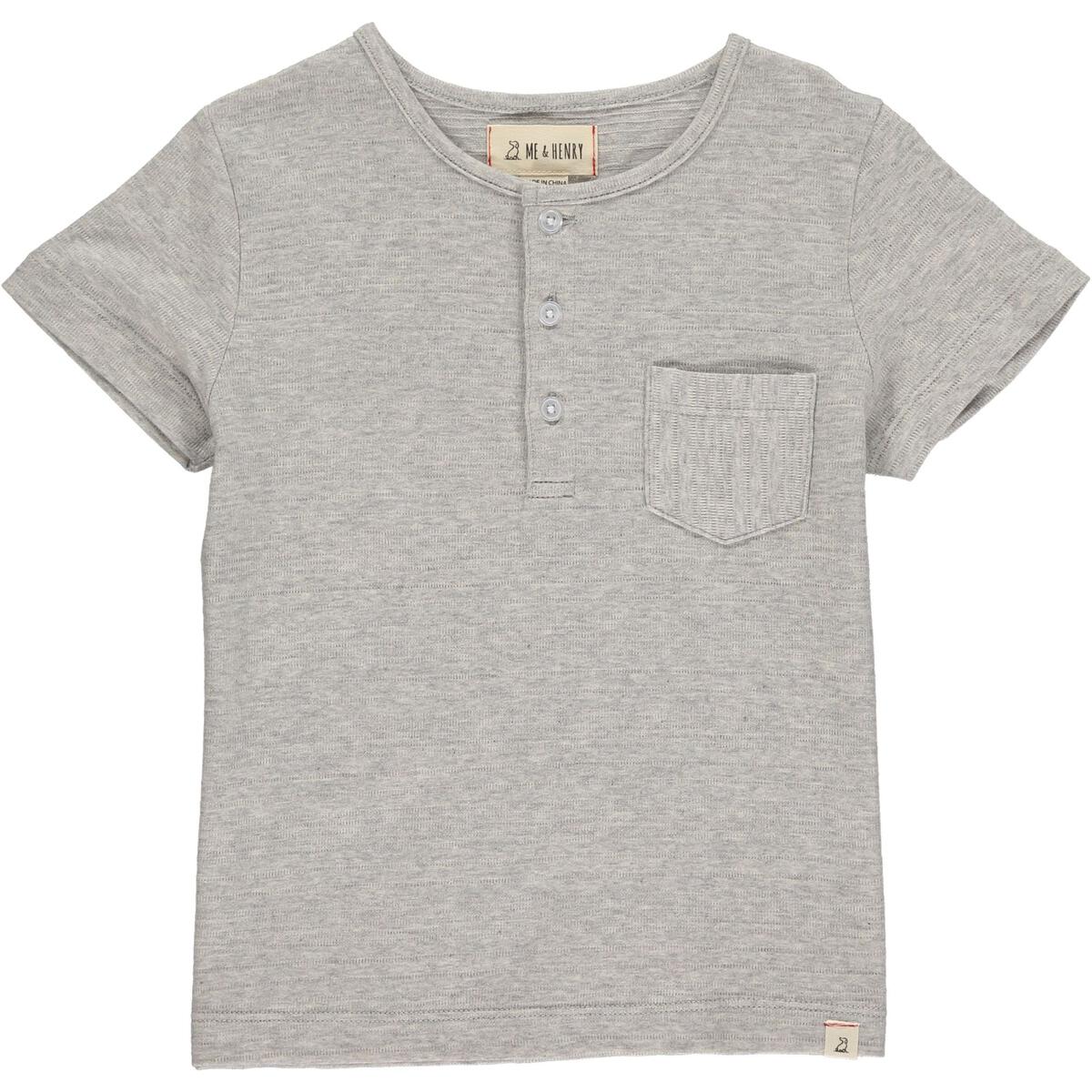 Dodger Henley || Gray Ribbed