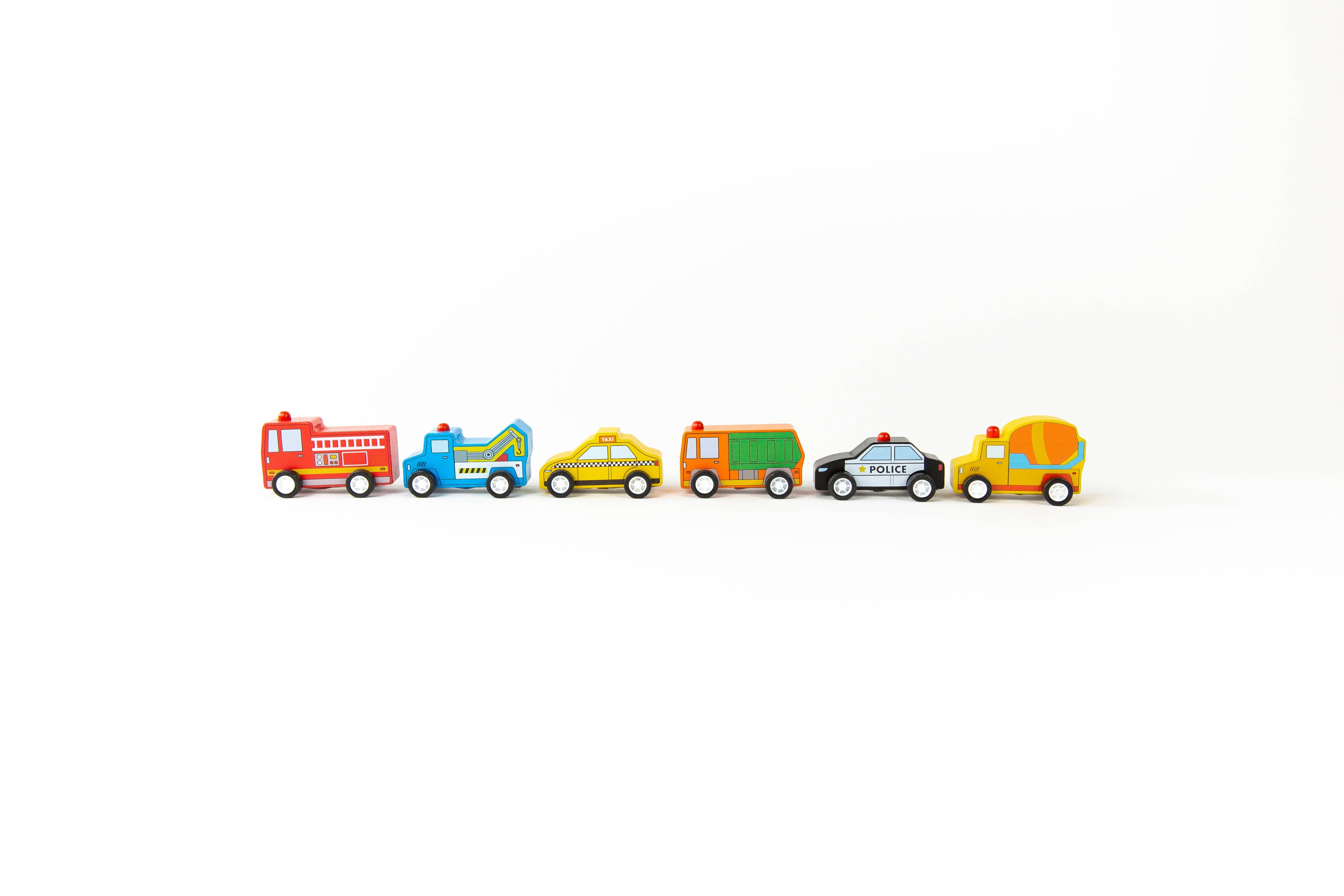 Pull Back Around Town Cars Set of 5