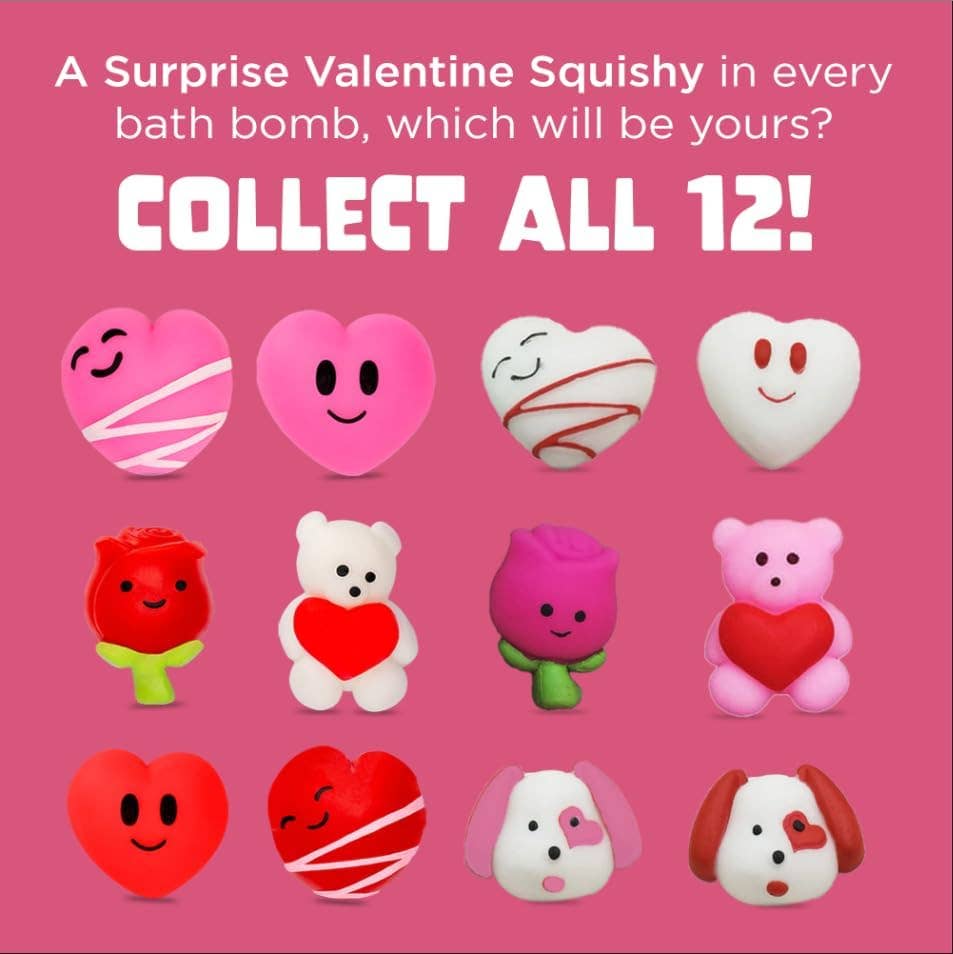 6 Valentine Surprise Bubble Bath Bombs Set