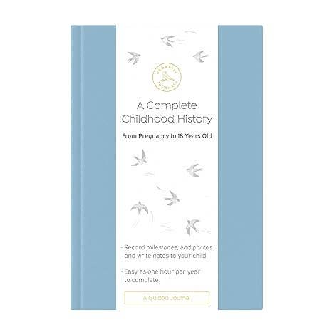 A Complete Childhood History: Pregnancy to 18 Years Journal : Dusty Blue Leatherette