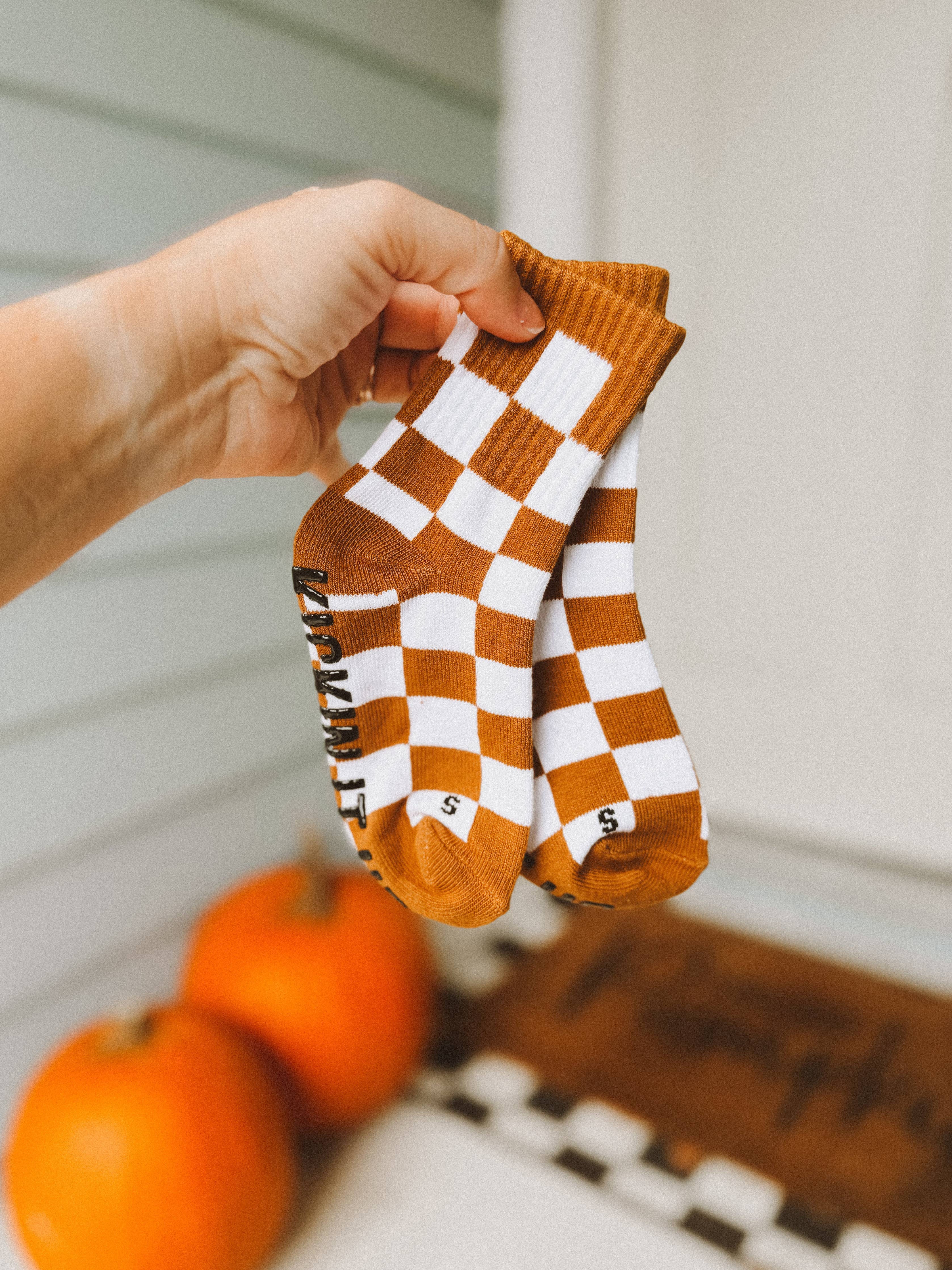 Kickin It Up Socks || Camel Checker
