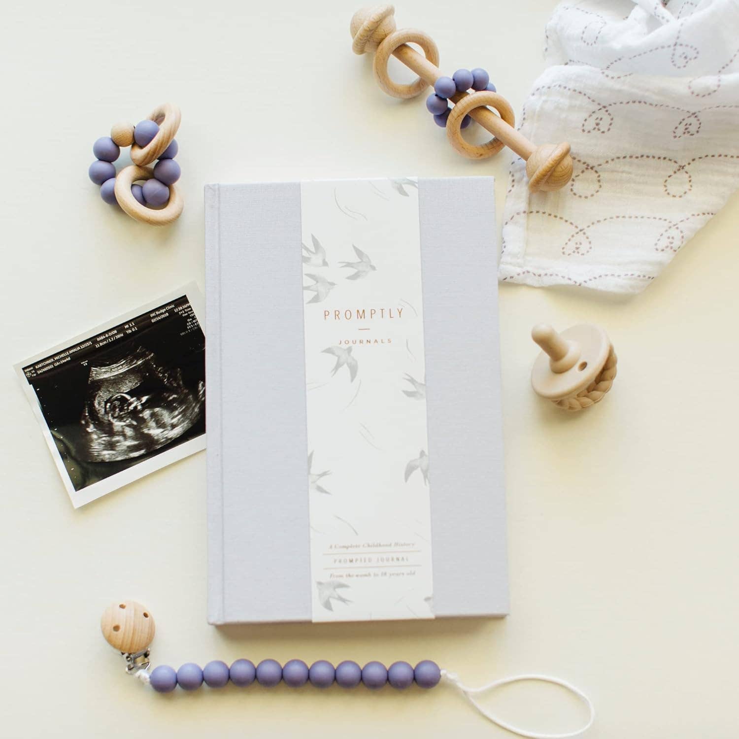 A Complete Childhood History: Pregnancy to 18 Years Journal : Grey Linen