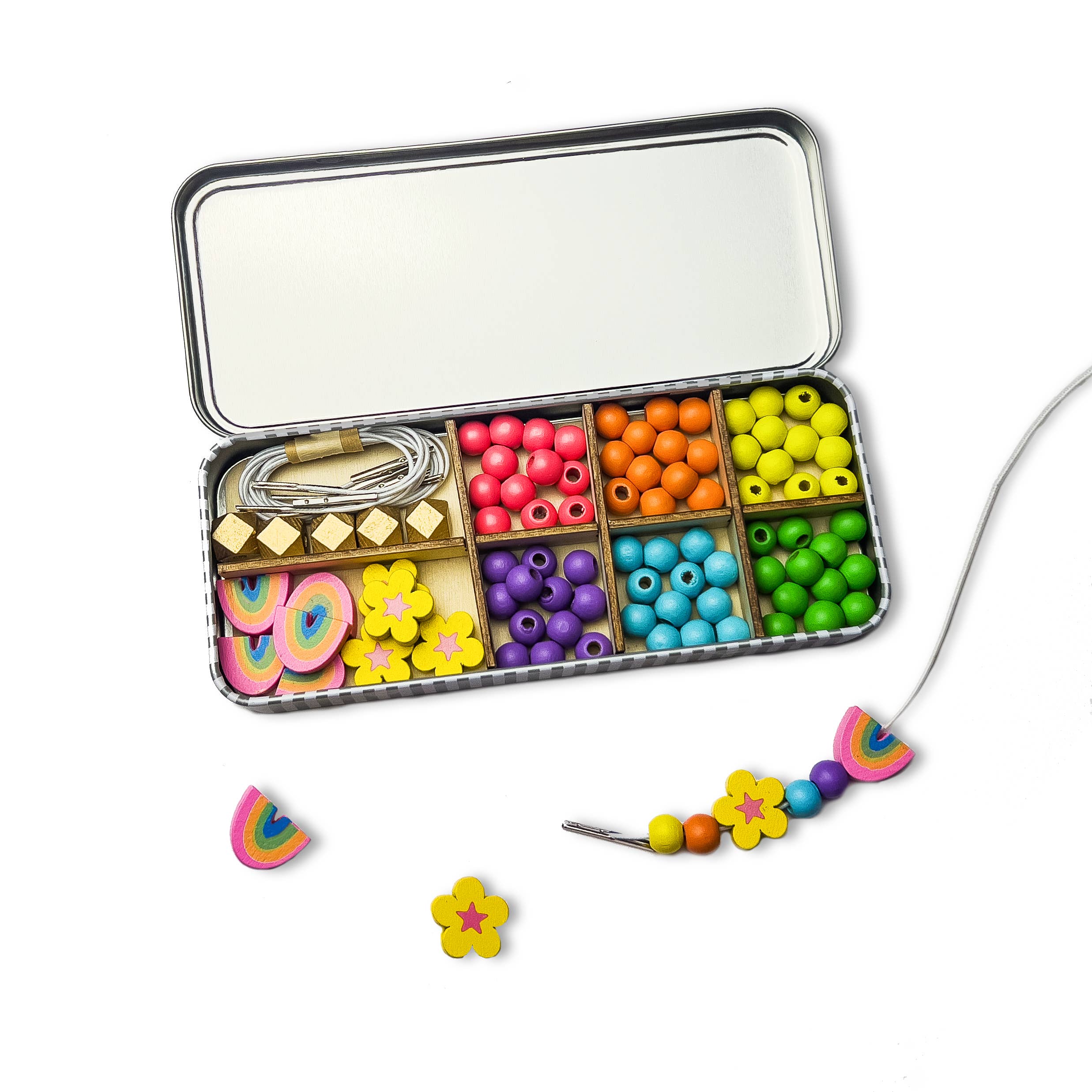 Rainbow Bracelet Bead Kit - Makes 5 Bracelets