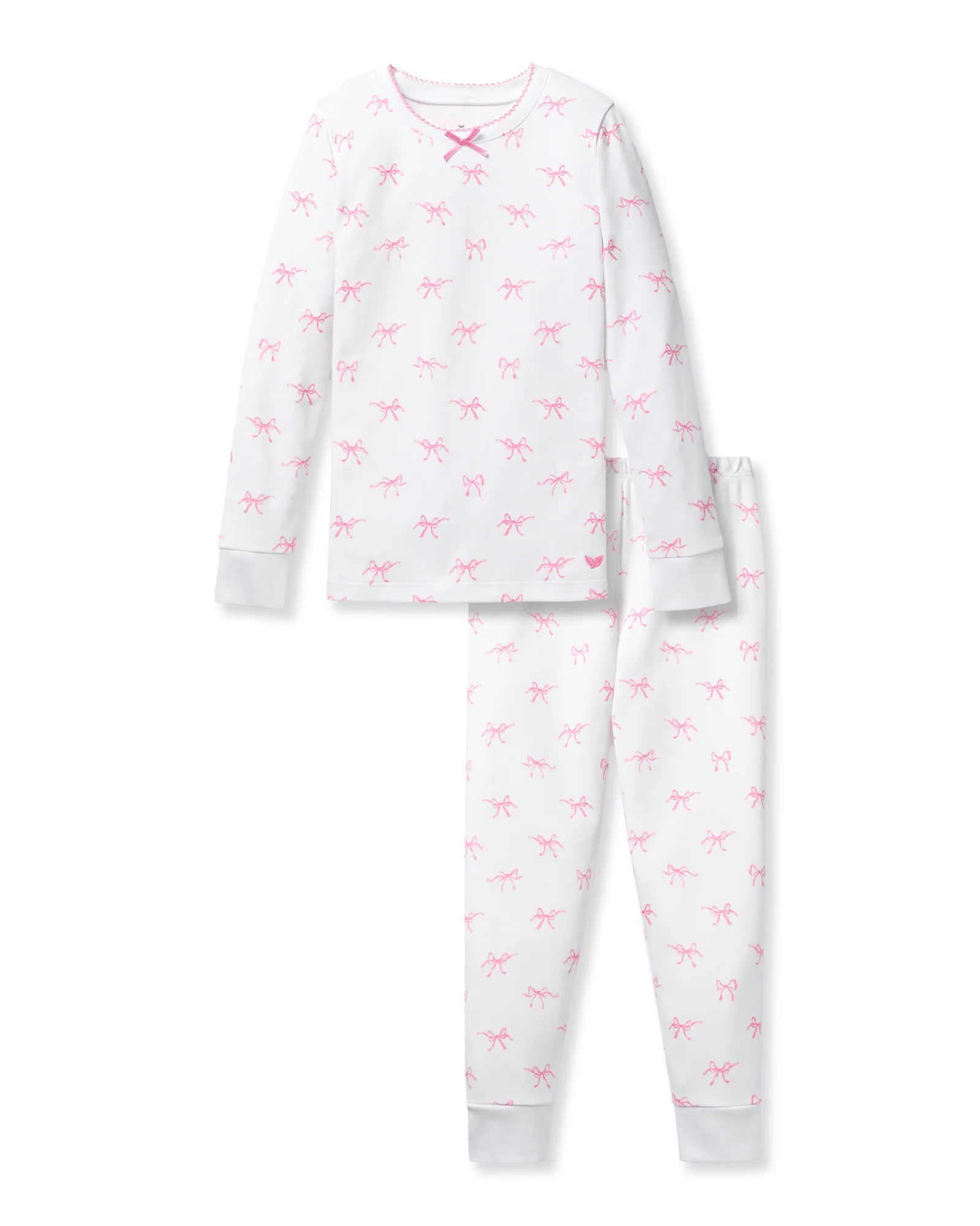 Kid's Pima Snug Fit Pajama Set in Blushing Bows