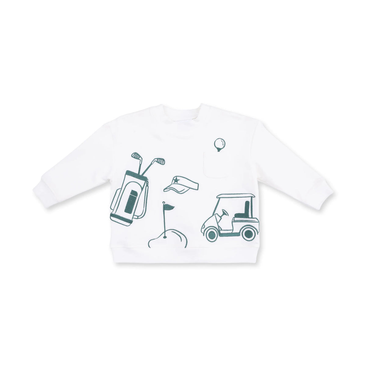 Angel Dear Golf Sets Drop Sleeve Sweatshirt White