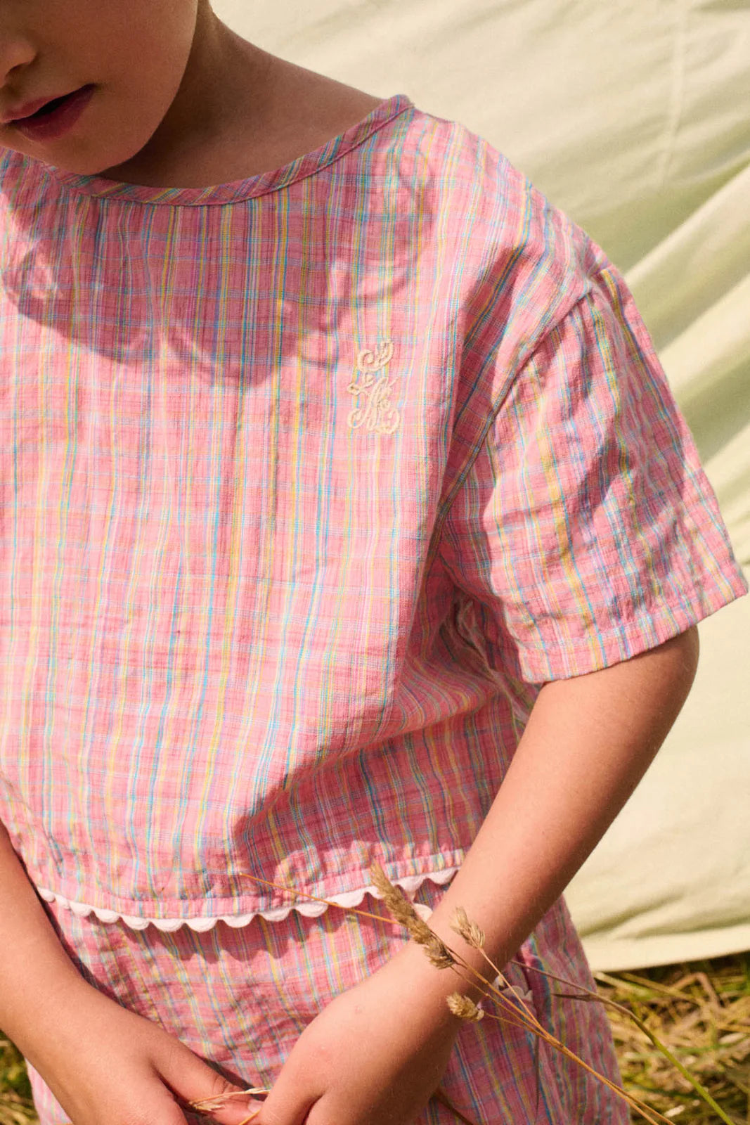 Louise Misha Kalistee Blouse || Pink Pomelo Checks